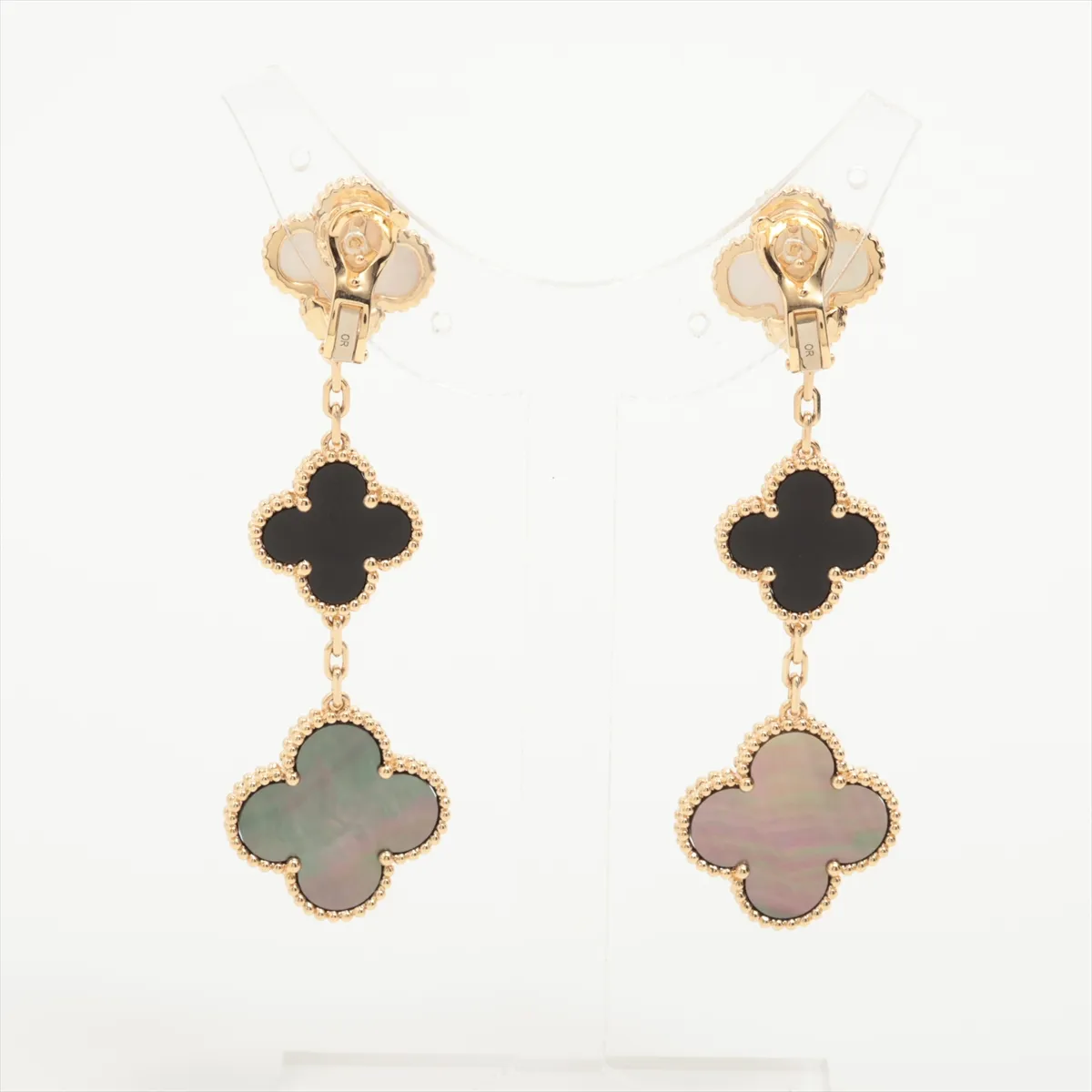 Magic Alhambra Shell Onyx Earrings 750(YG) 17.6g JB607983 Small stone — view 2