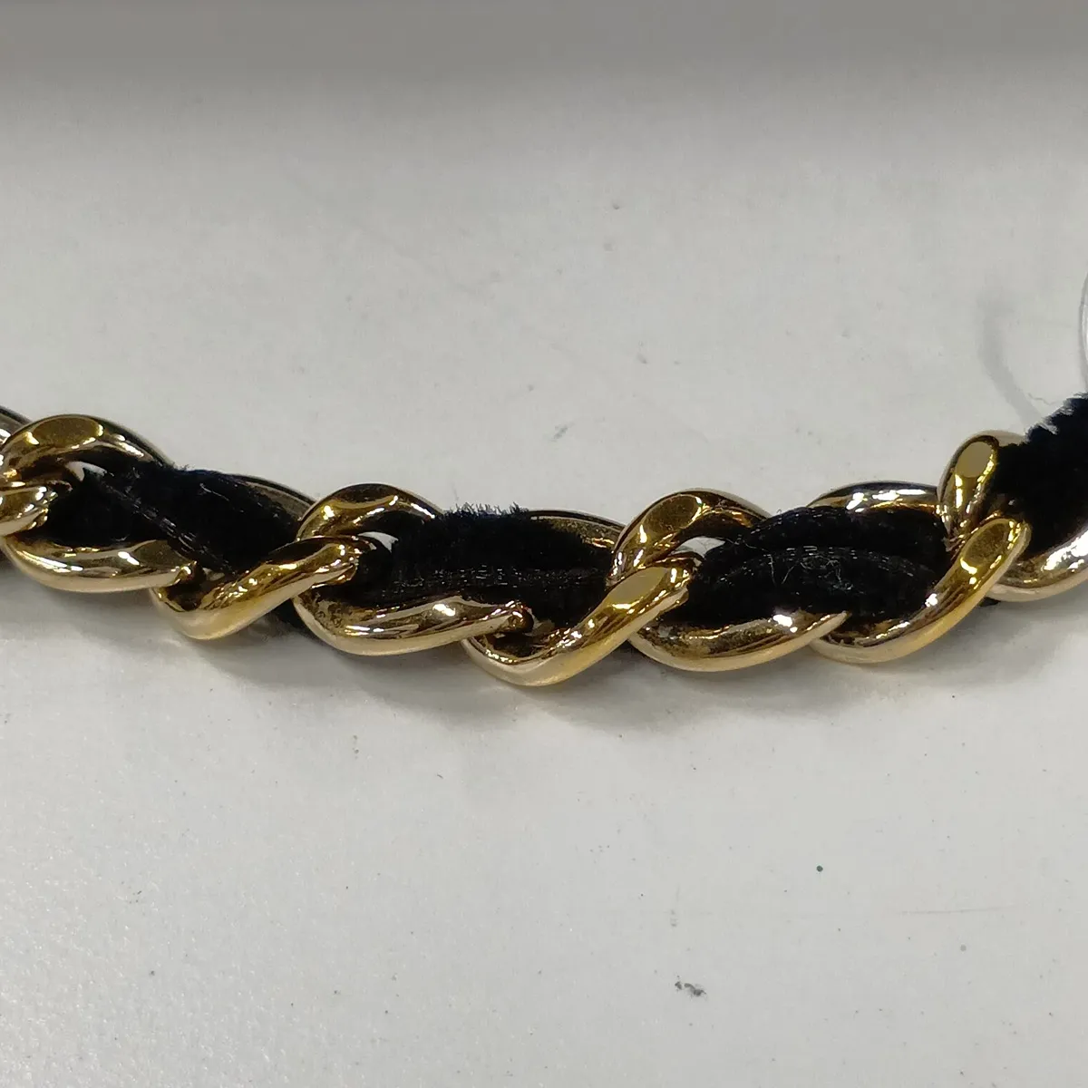 Satin Chain Shoulder Bag, Black with Gold Hardware, 9504476, Series 9 — view 11