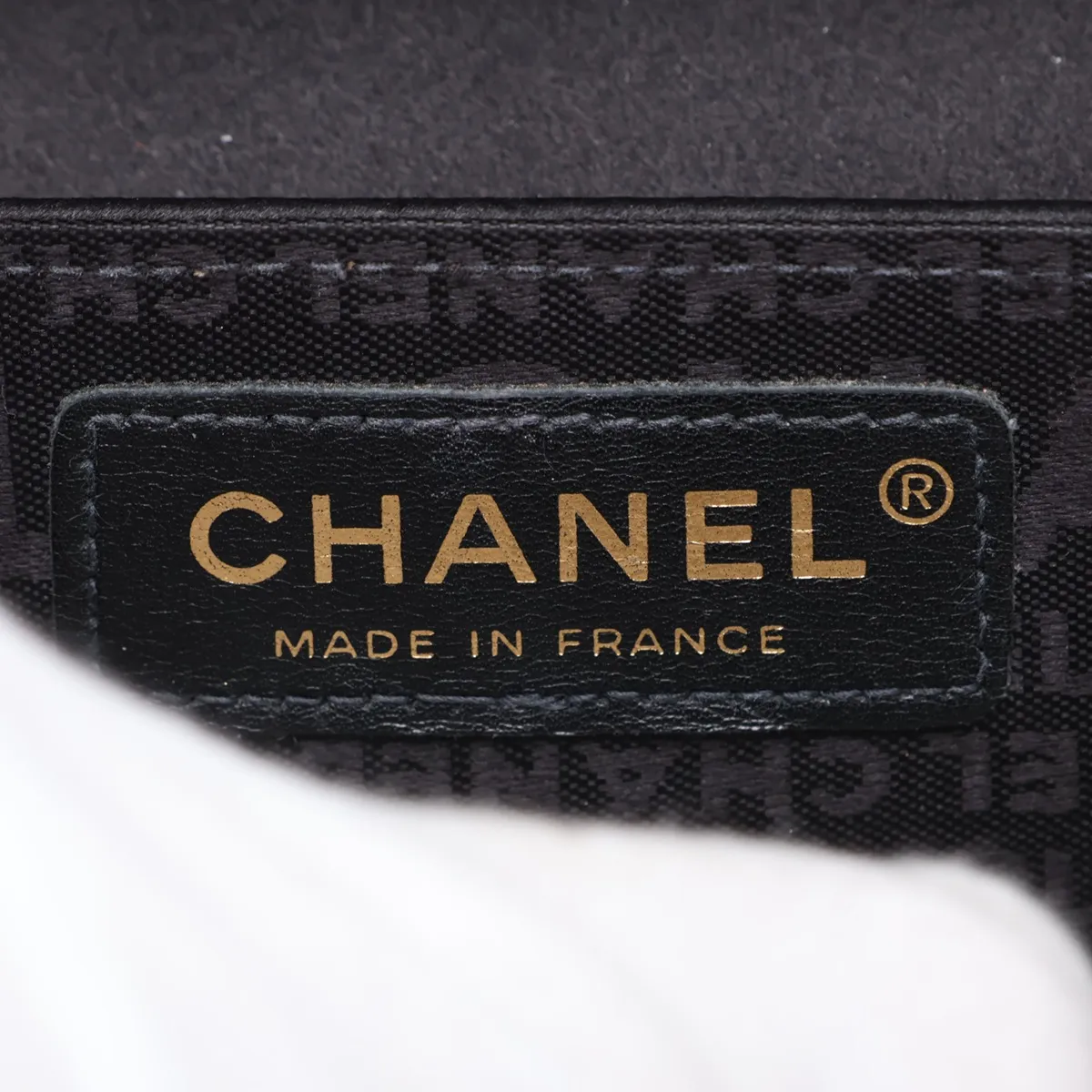 Satin Chain Shoulder Bag, Black with Gold Hardware, 9504476, Series 9 — view 8