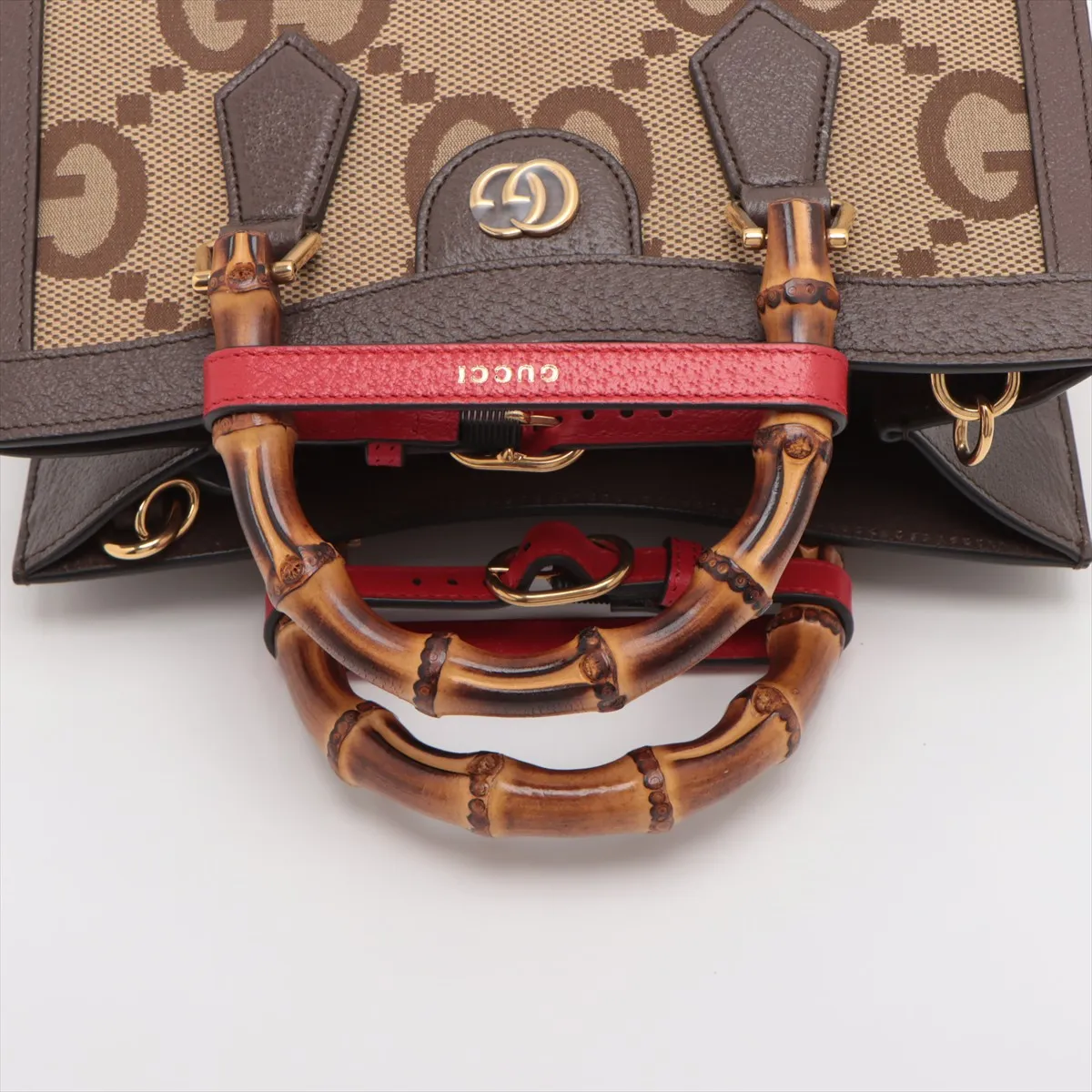 Bamboo Diana Canvas x Leather 2WAY Handbag Brown 660195 — view 5