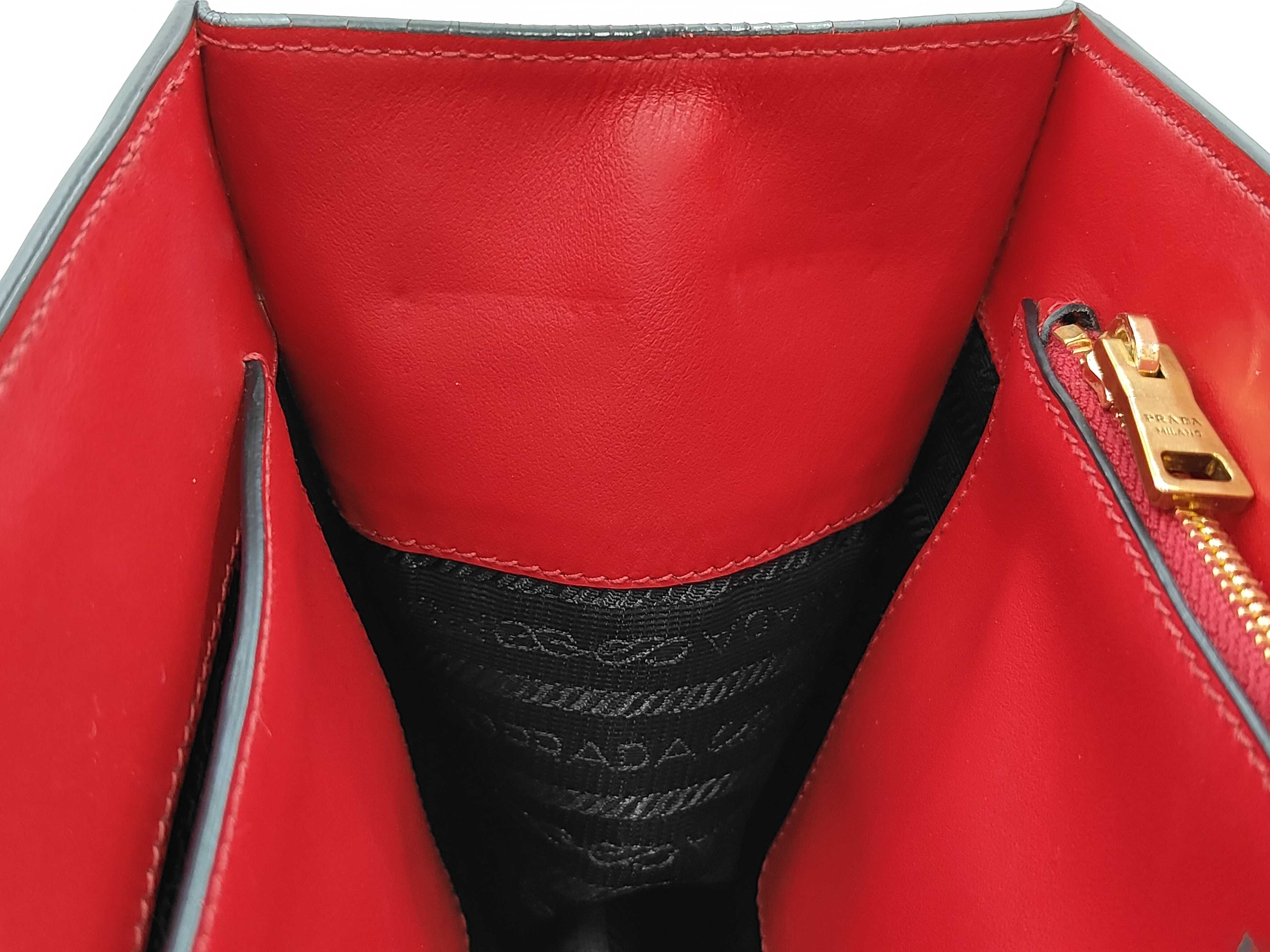 Cahier Shoulder Bag, Leather, Black/Red Handbag — view 10