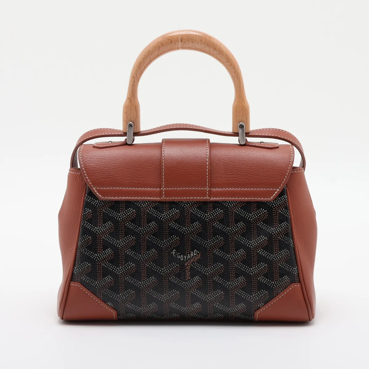 Saigon Mini PVC x Leather 2-Way Handbag Brown x Black — view 2