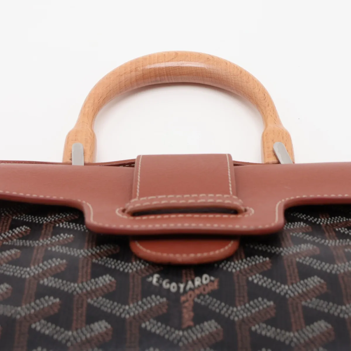 Saigon Mini PVC x Leather 2-Way Handbag Brown x Black — view 6