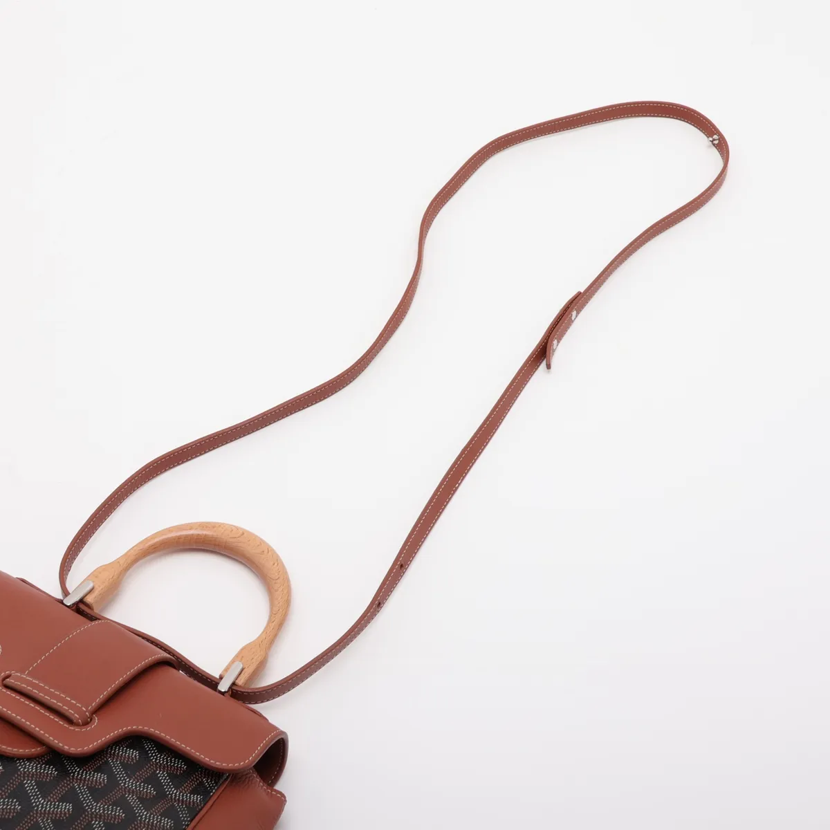 Saigon Mini PVC x Leather 2-Way Handbag Brown x Black — view 7