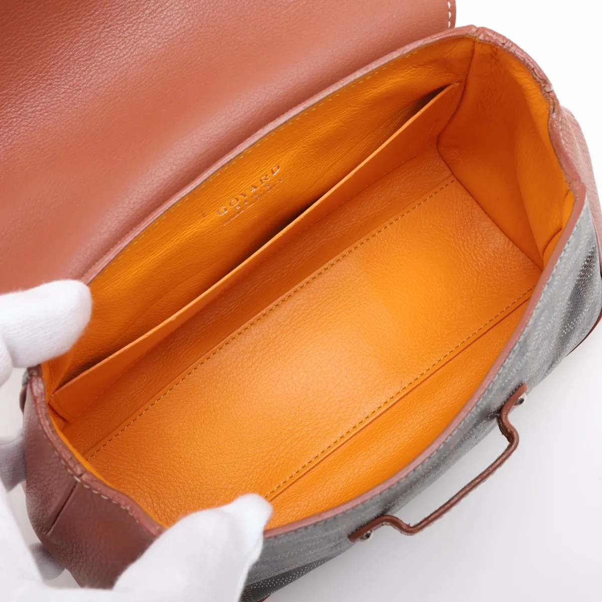Saigon Mini PVC x Leather 2-Way Handbag Brown x Black — view 8