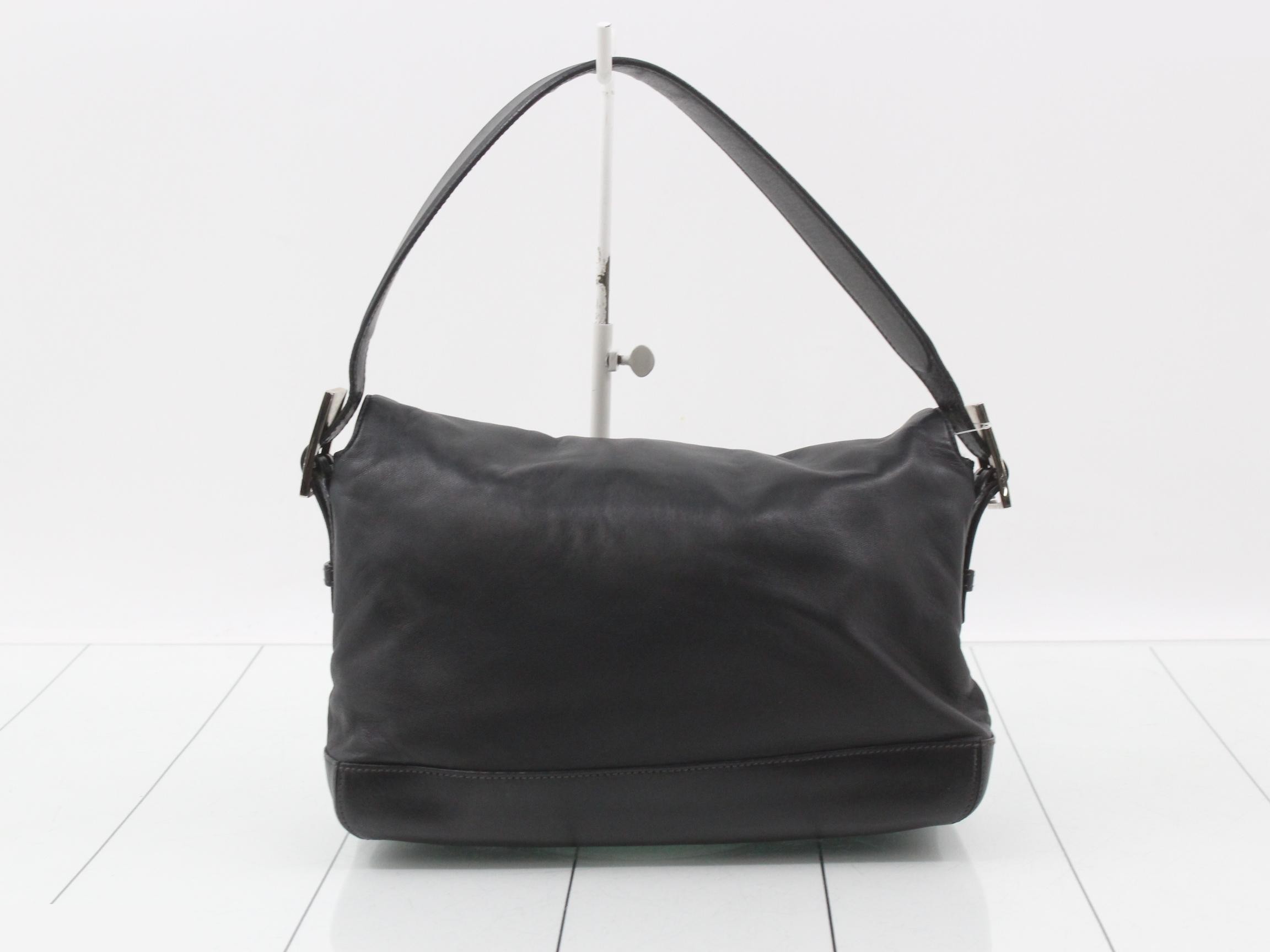 Logo plate, leather, black, one-shoulder bag, 347 — view 2