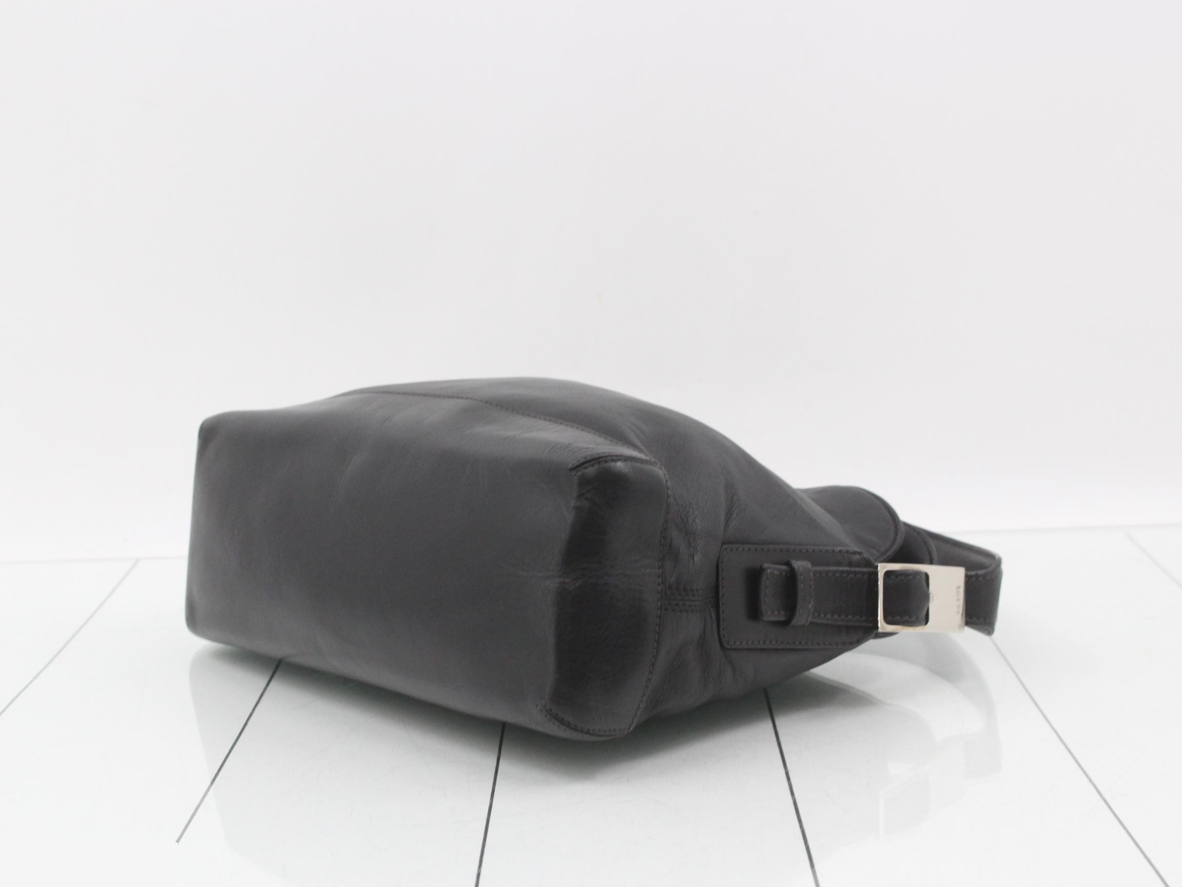 Logo plate, leather, black, one-shoulder bag, 347 — view 6