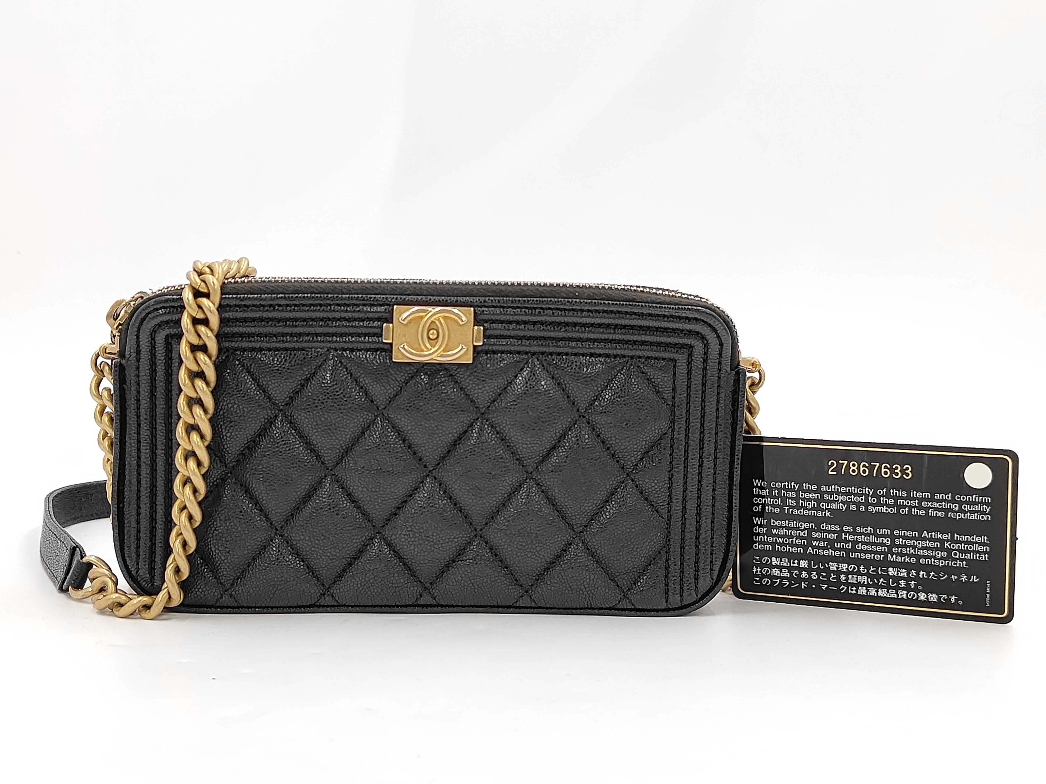 Caviar Skin Boy Chanel Chain Wallet Shoulder Bag