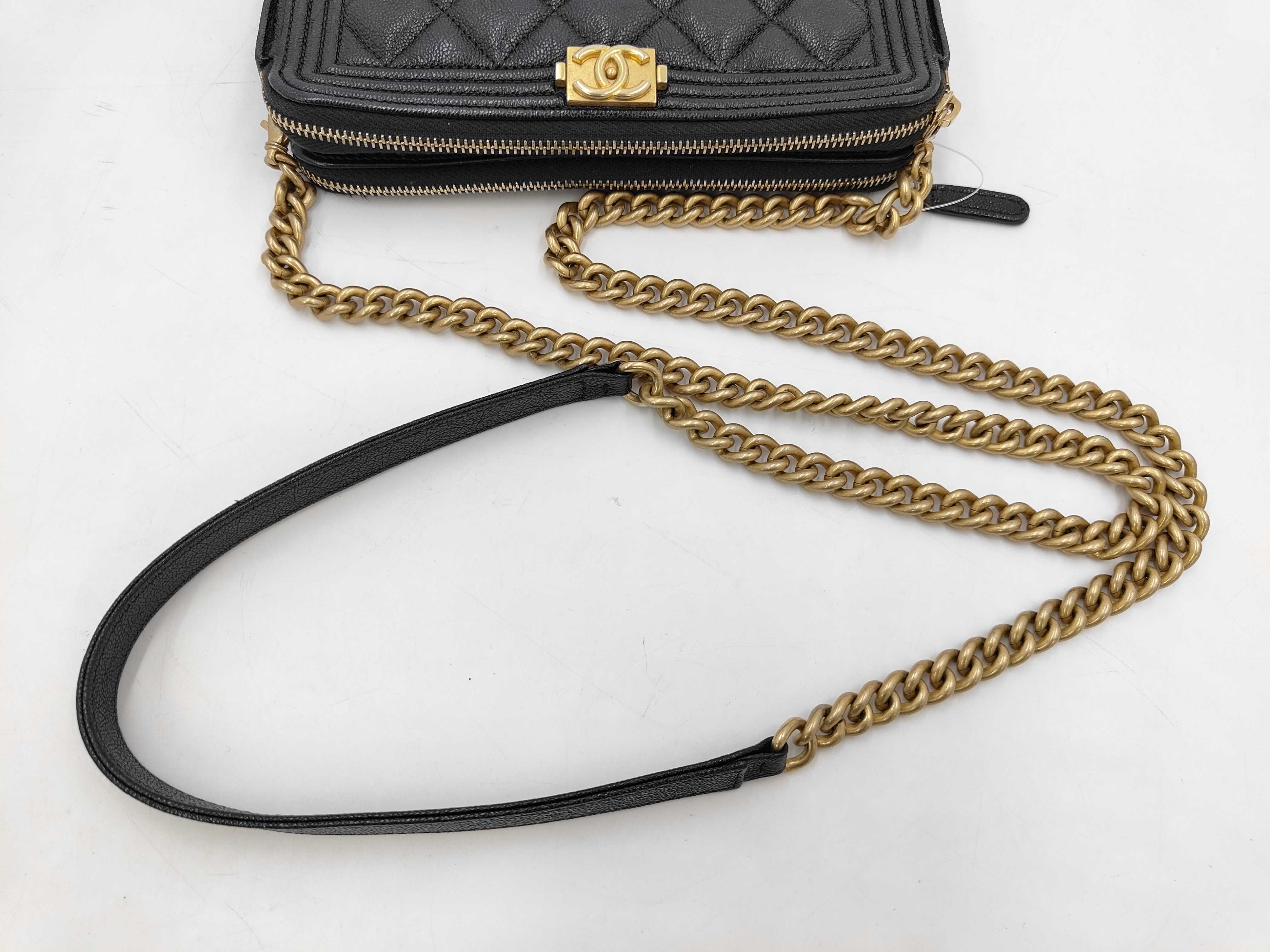 Caviar Skin Boy Chanel Chain Wallet Shoulder Bag — view 5