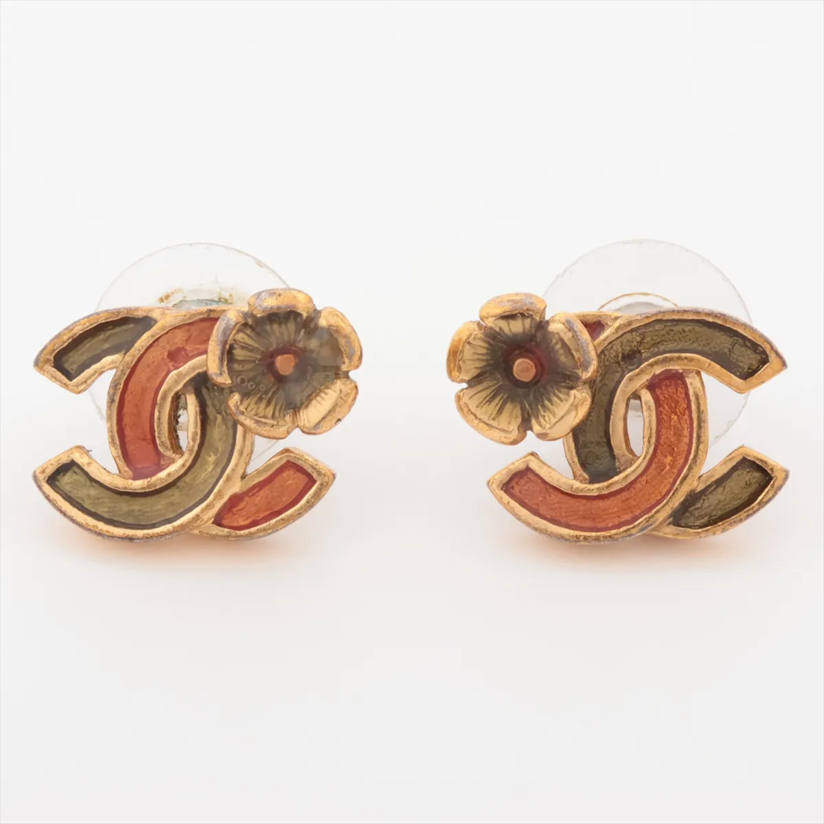 Coco Mark Camellia 03P Earrings (Pair) GP
