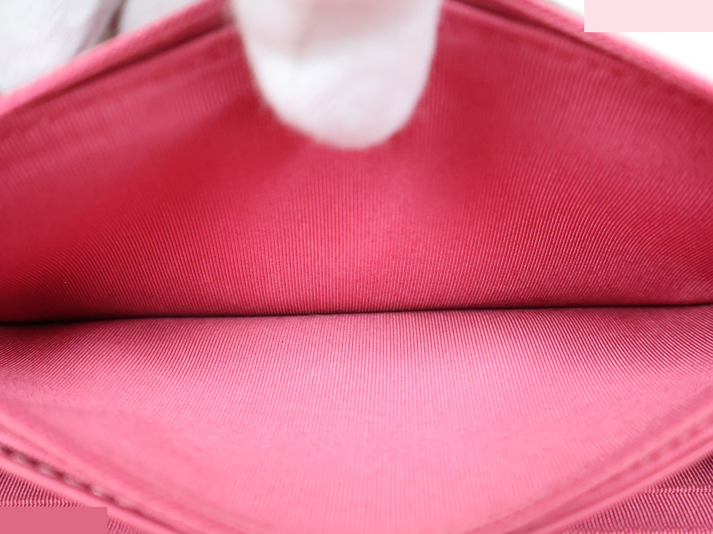 Lambskin Matelassé Chain Wallet Shoulder Bag, Pink — view 12