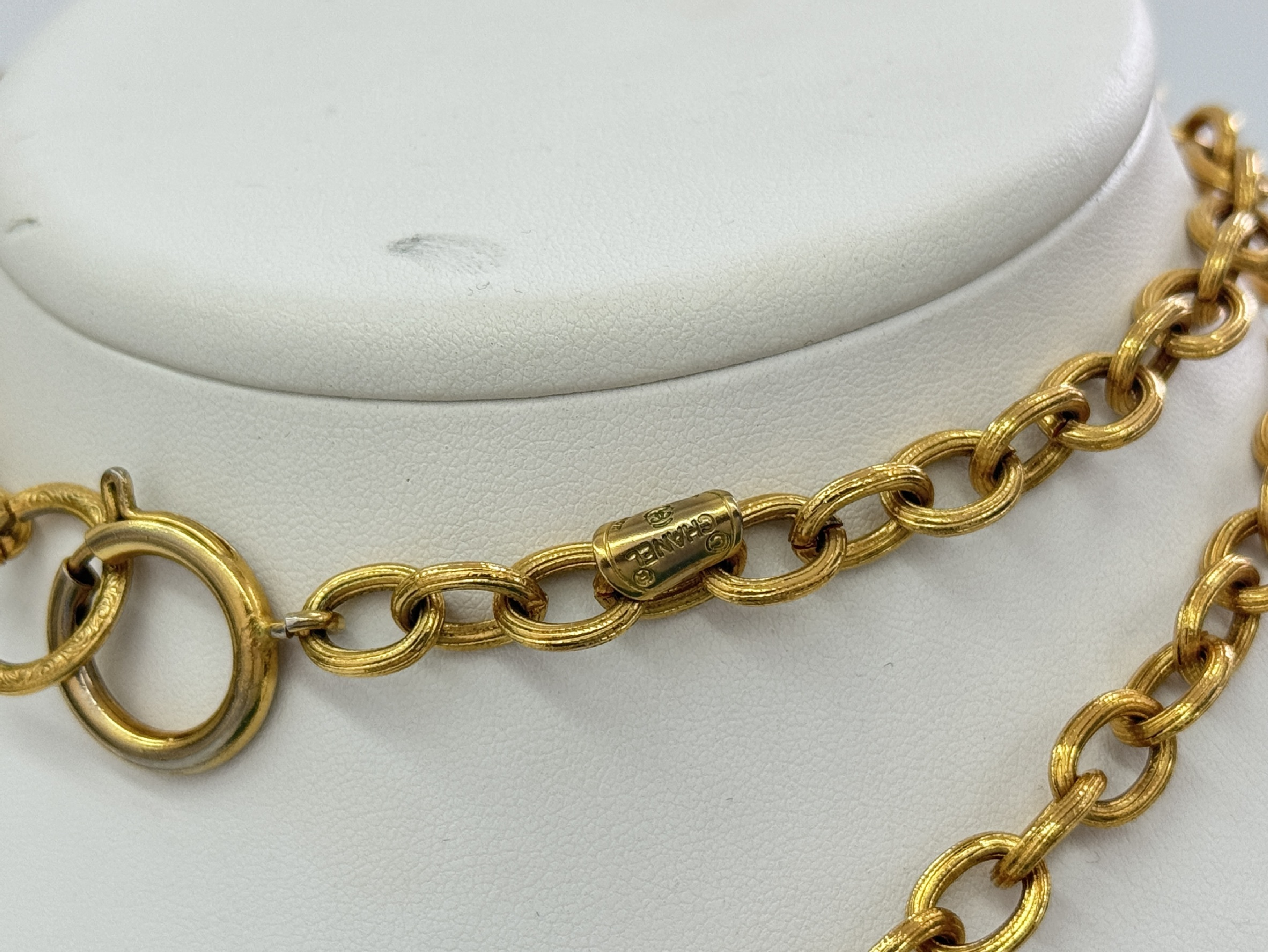 Double Coco Mark Long Necklace Chain Approximately 74cm Engraved Necklace — view 5