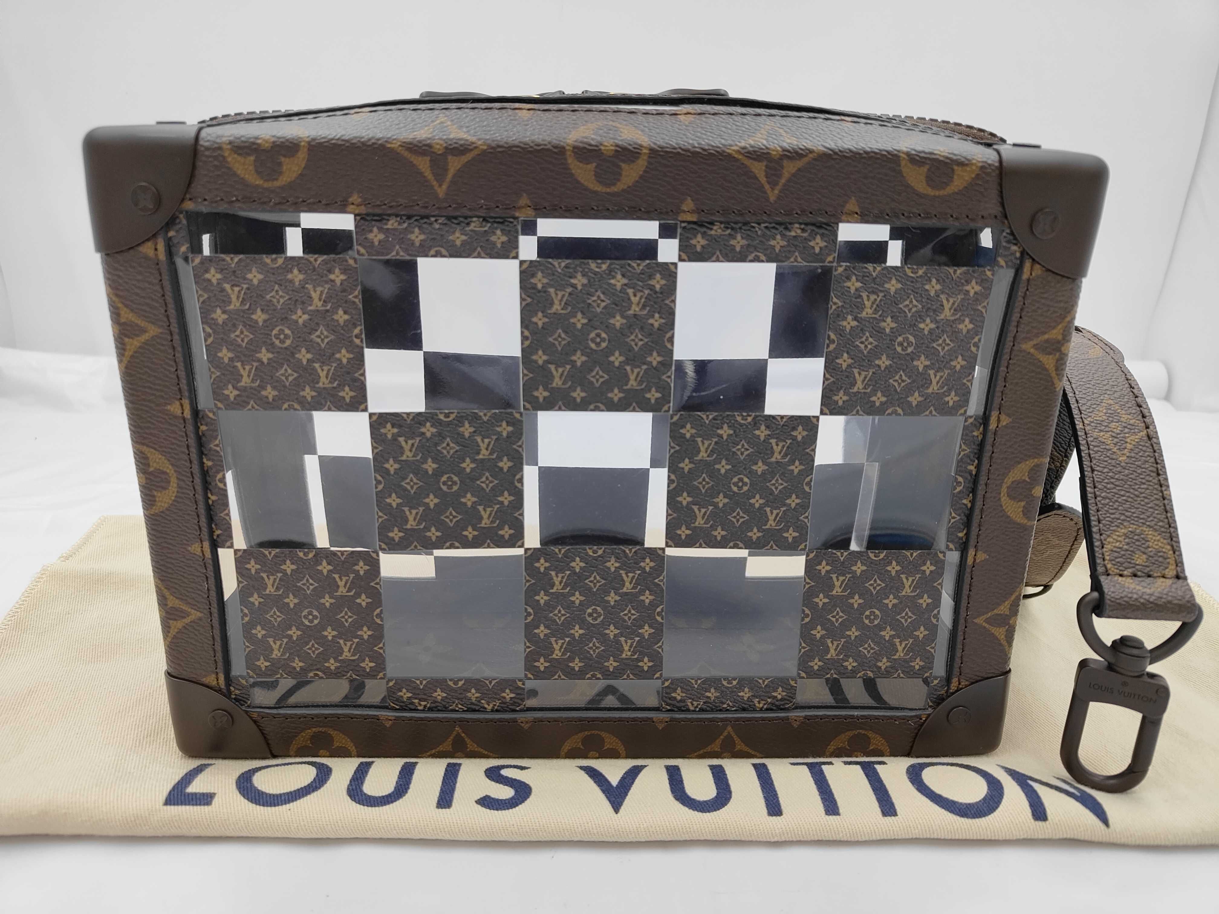 Monogram Chess Slim Soft Trunk M20871 Shoulder Bag with Box