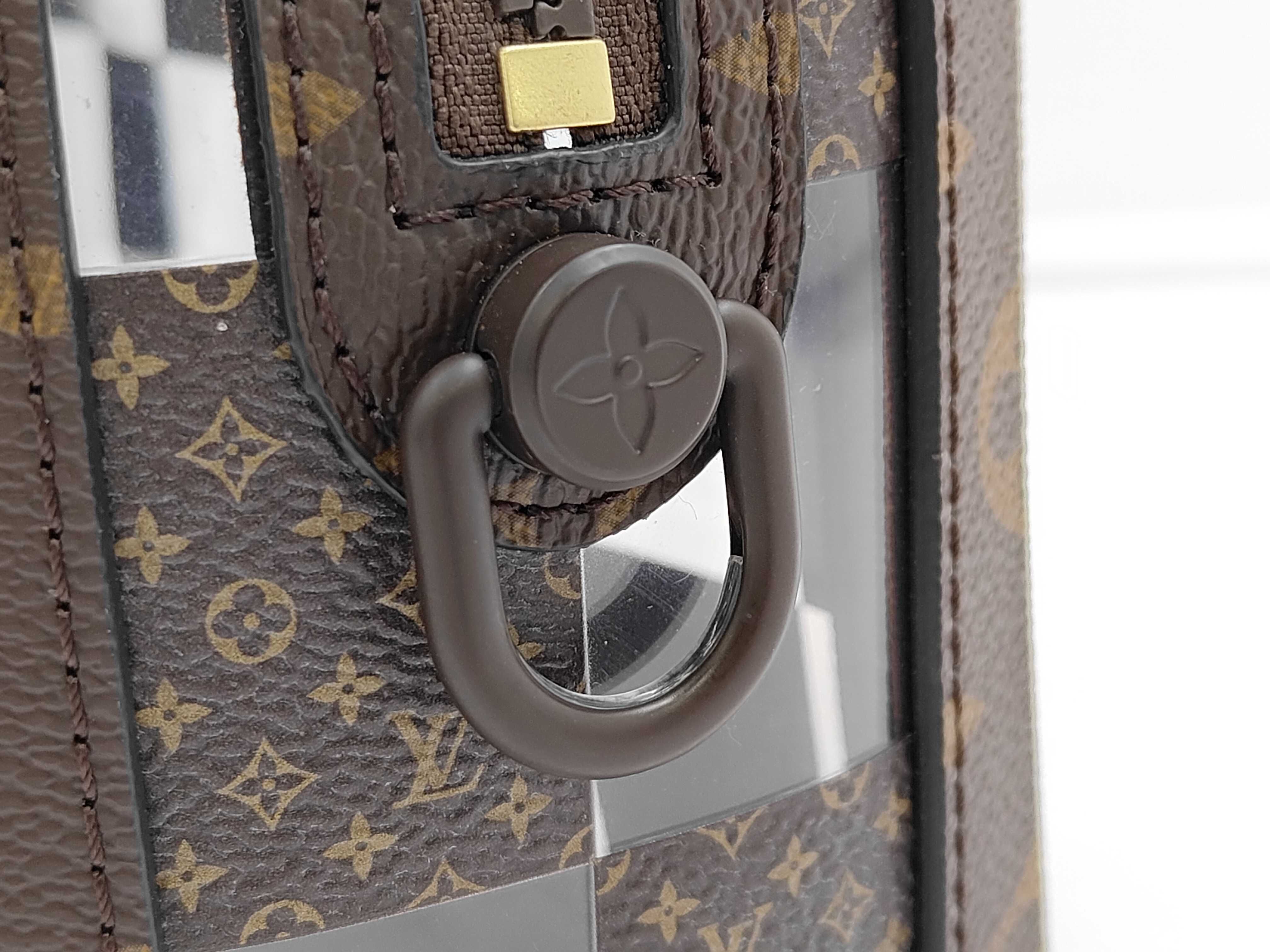 Monogram Chess Slim Soft Trunk M20871 Shoulder Bag with Box — view 6