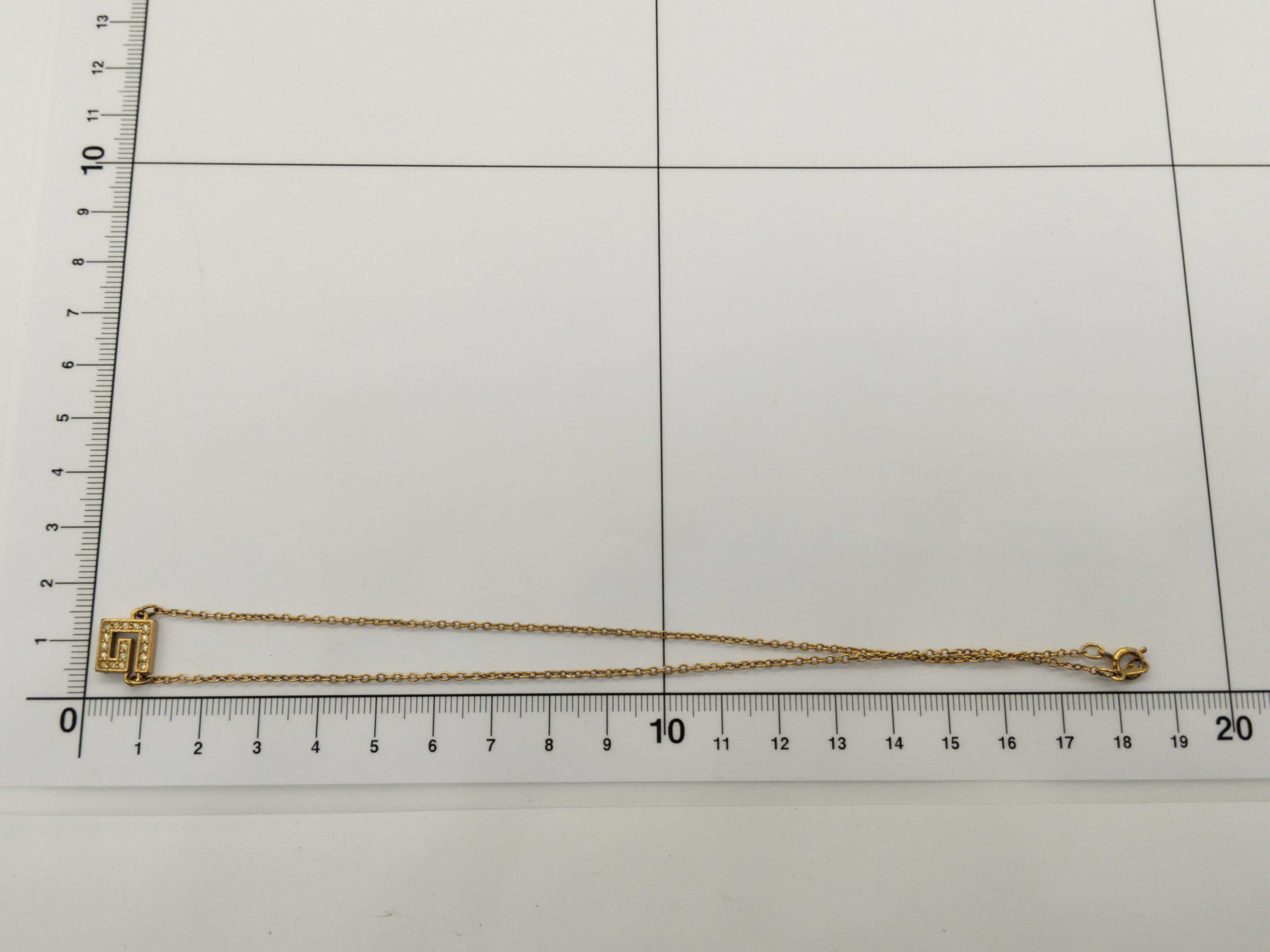 Vintage G Logo Rhinestone Gold Necklace — view 7