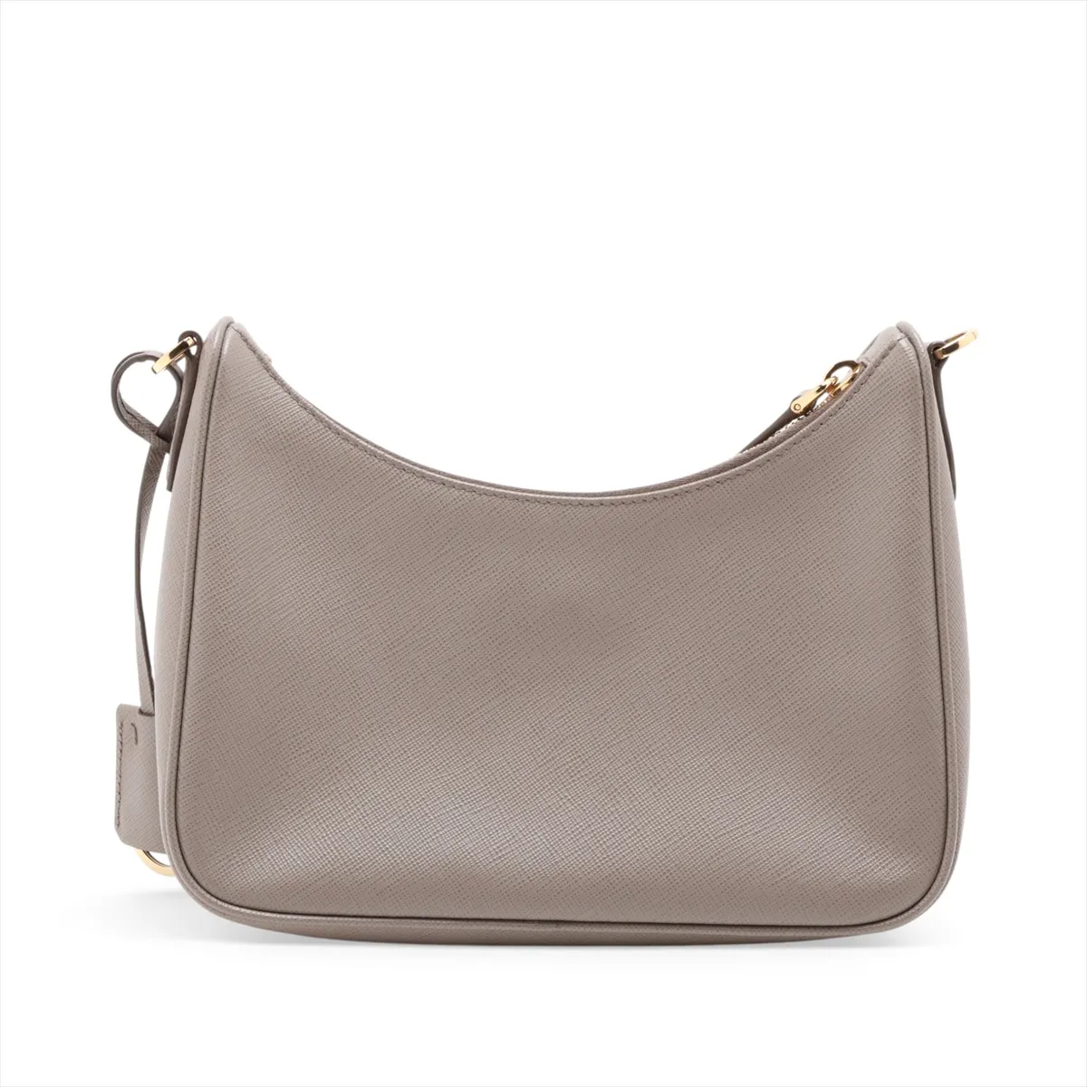 Saffiano Leather 2-Way Shoulder Bag, Beige — view 2
