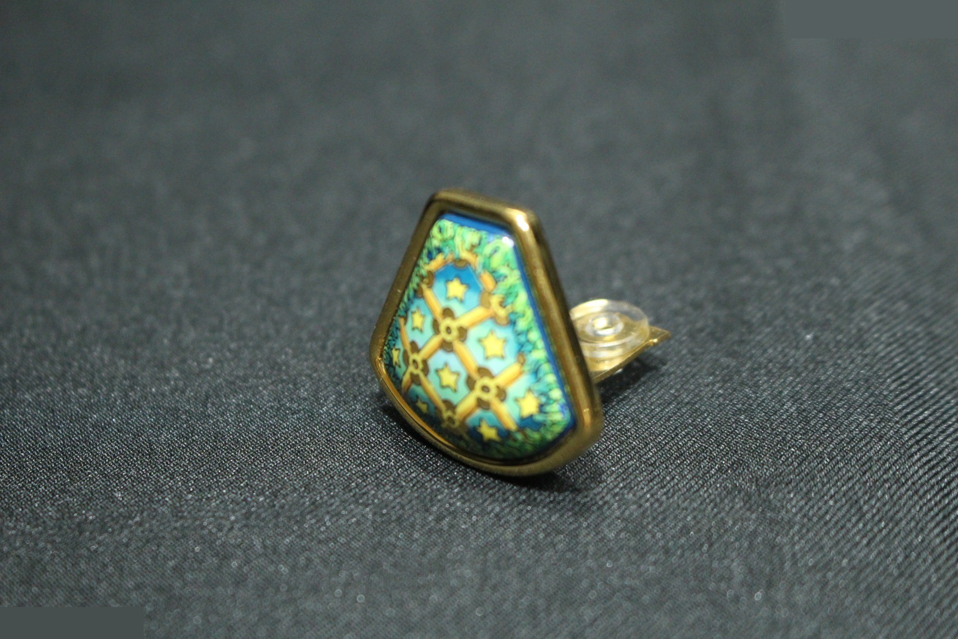 Enamel earring (single earring only) — view 3