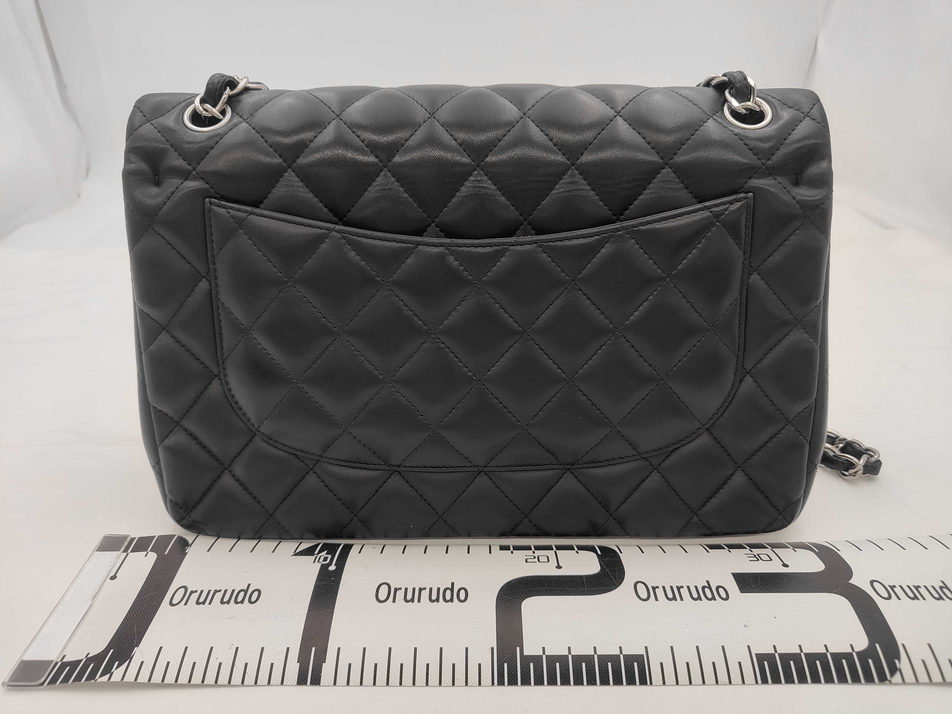 Matelassé 30 Double Flap Chain Shoulder Bag, Lambskin, Black, Silver Hardware, 16269336 — view 2