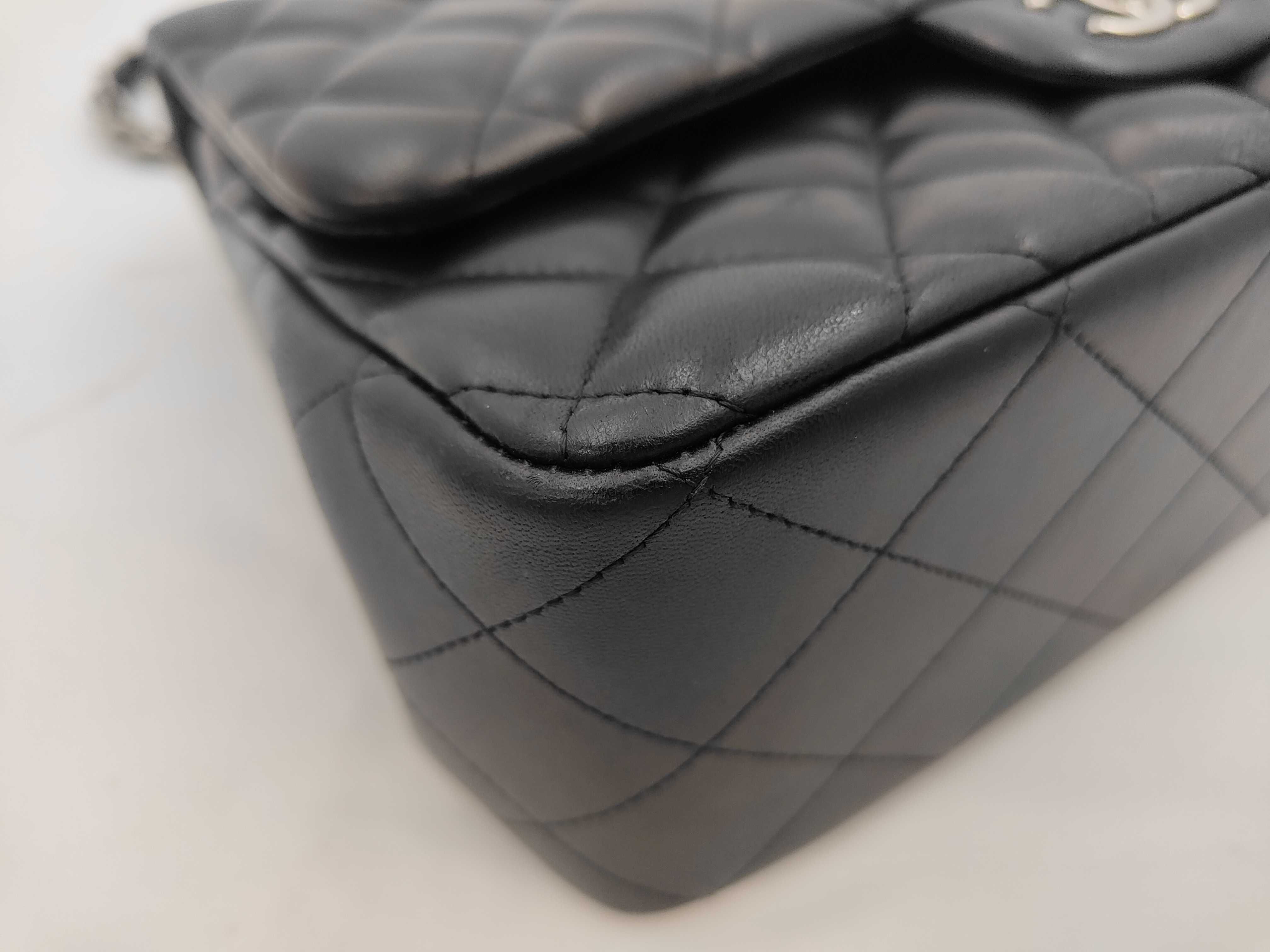 Matelassé 30 Double Flap Chain Shoulder Bag, Lambskin, Black, Silver Hardware, 16269336 — view 6