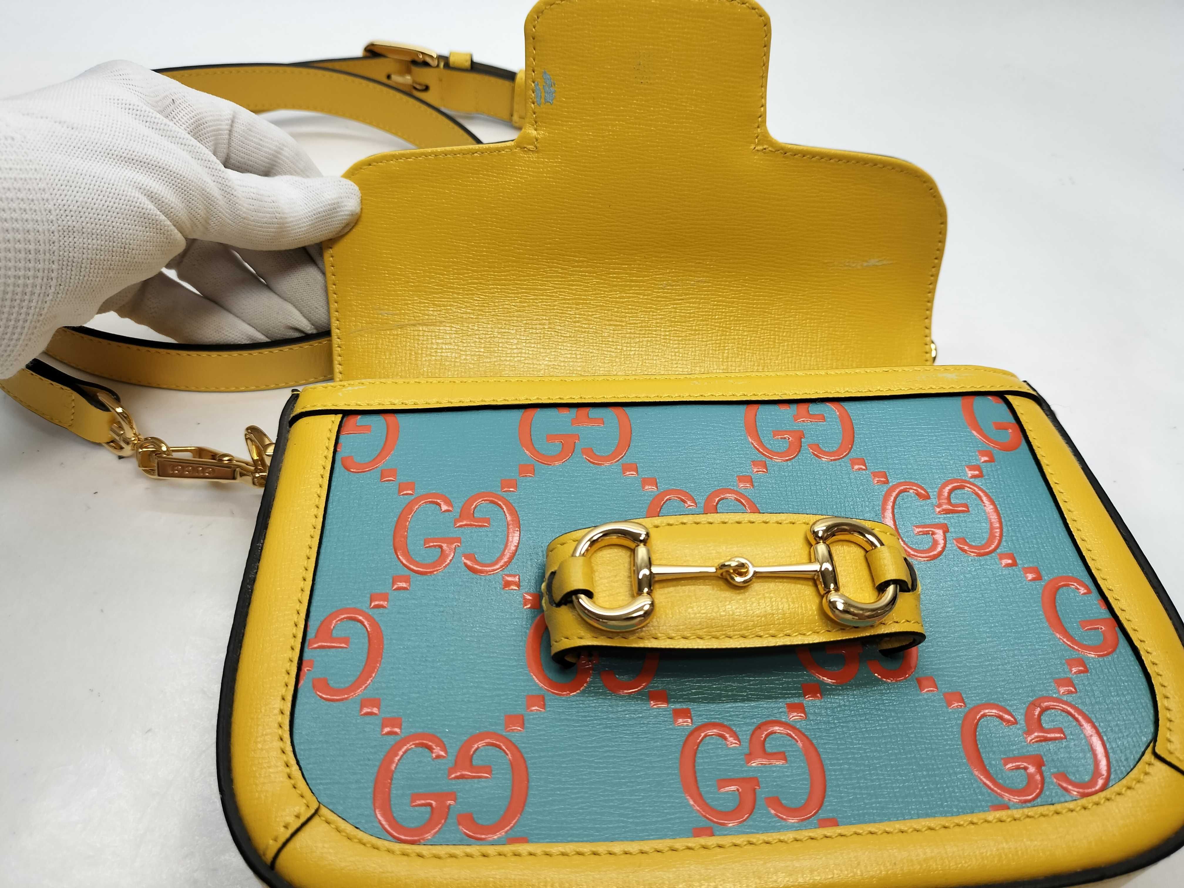 GG Gucci Horsebit 1955 GG Monogram Debossed Calfskin Mini Shoulder Bag — view 8