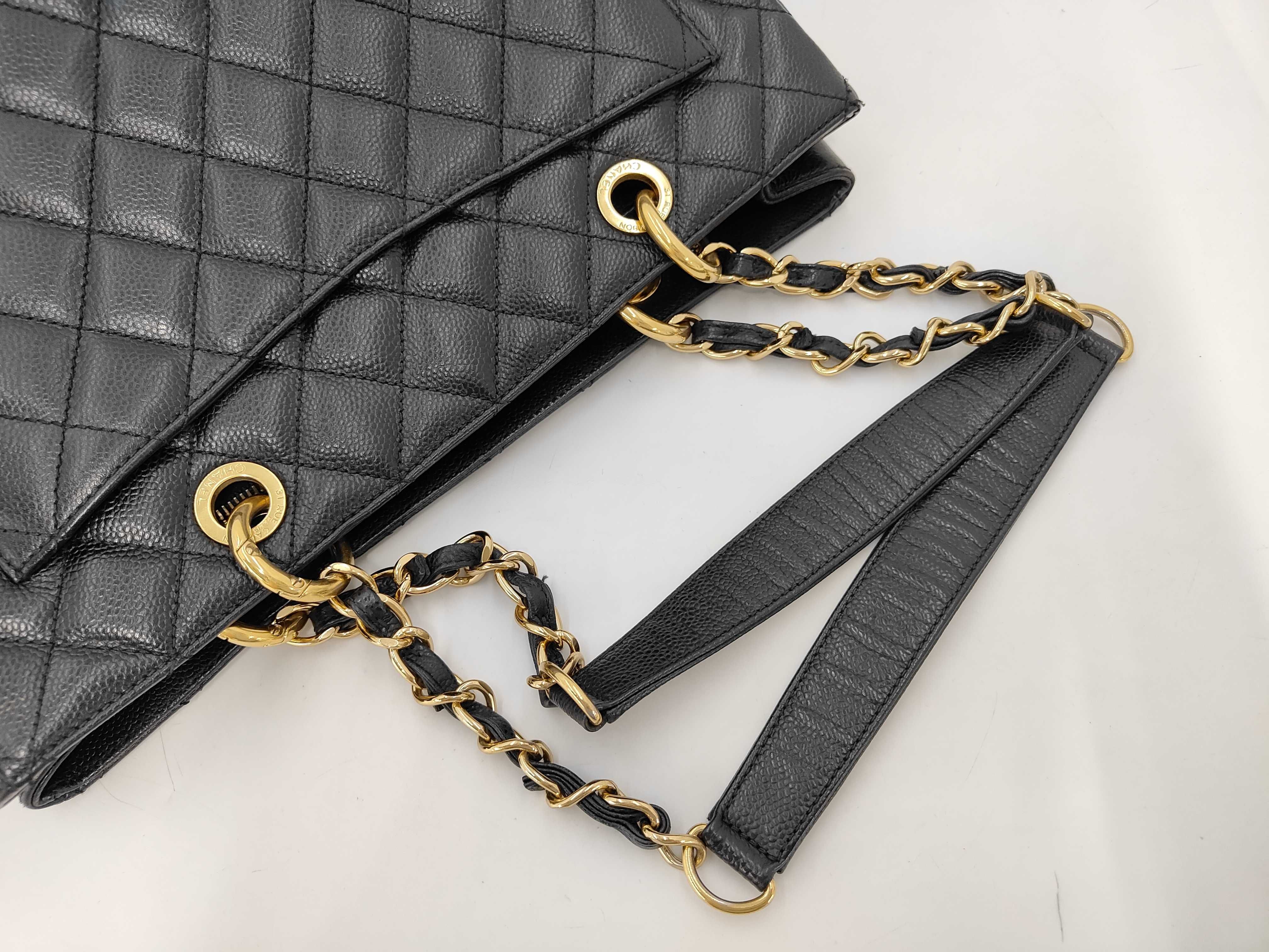 Chain tote bag caviar skin bag — view 5