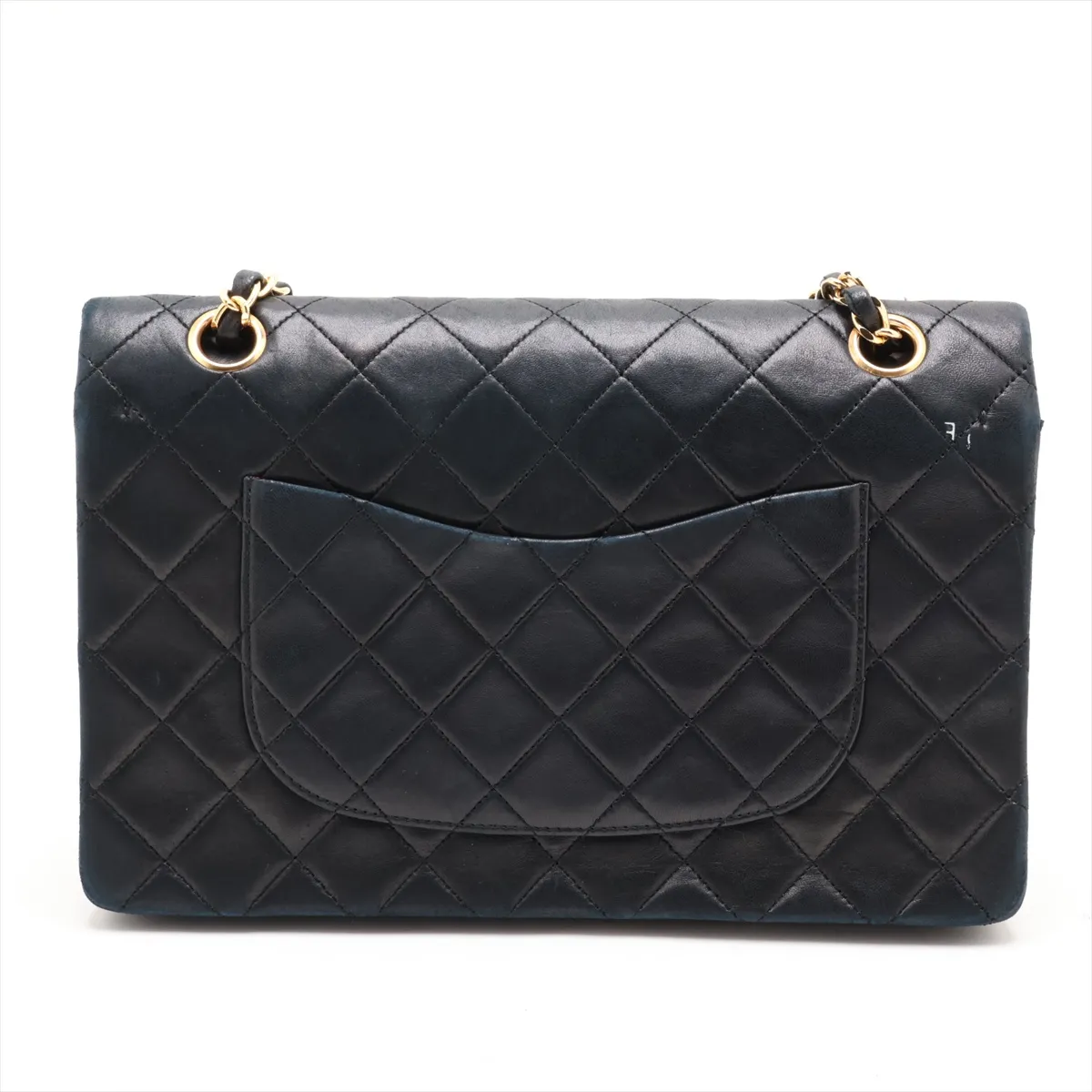 Matelassé 25 Lambskin Double Flap Double Chain Bag, Black with Gold Hardware, 0948586 (Serial Number 0-series), No Pull Strap, A01112 — view 2