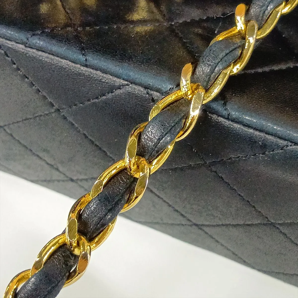 Matelassé 25 Lambskin Double Flap Double Chain Bag, Black with Gold Hardware, 0948586 (Serial Number 0-series), No Pull Strap, A01112 — view 14