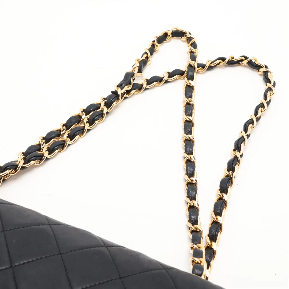 Matelassé 25 Lambskin Double Flap Double Chain Bag, Black with Gold Hardware, 0948586 (Serial Number 0-series), No Pull Strap, A01112 — view 5