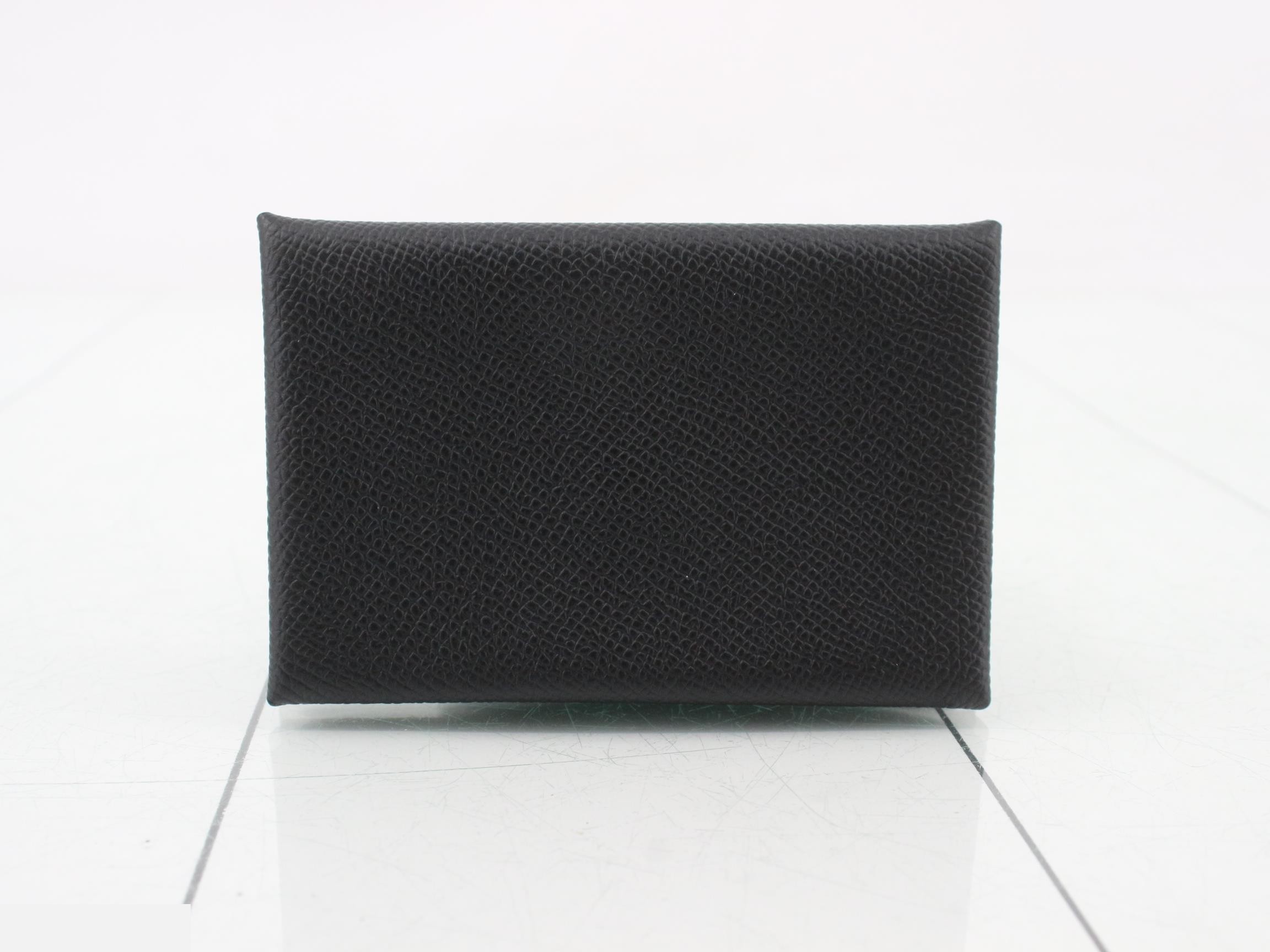 Calvi Card Case, Epsom Leather, B Stamp, Unused, Black
