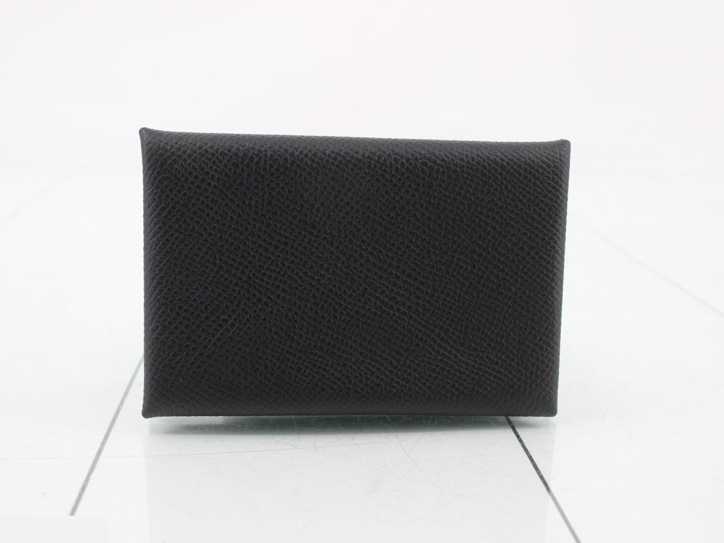 Calvi Card Case, Epsom Leather, B Stamp, Unused, Black — view 2
