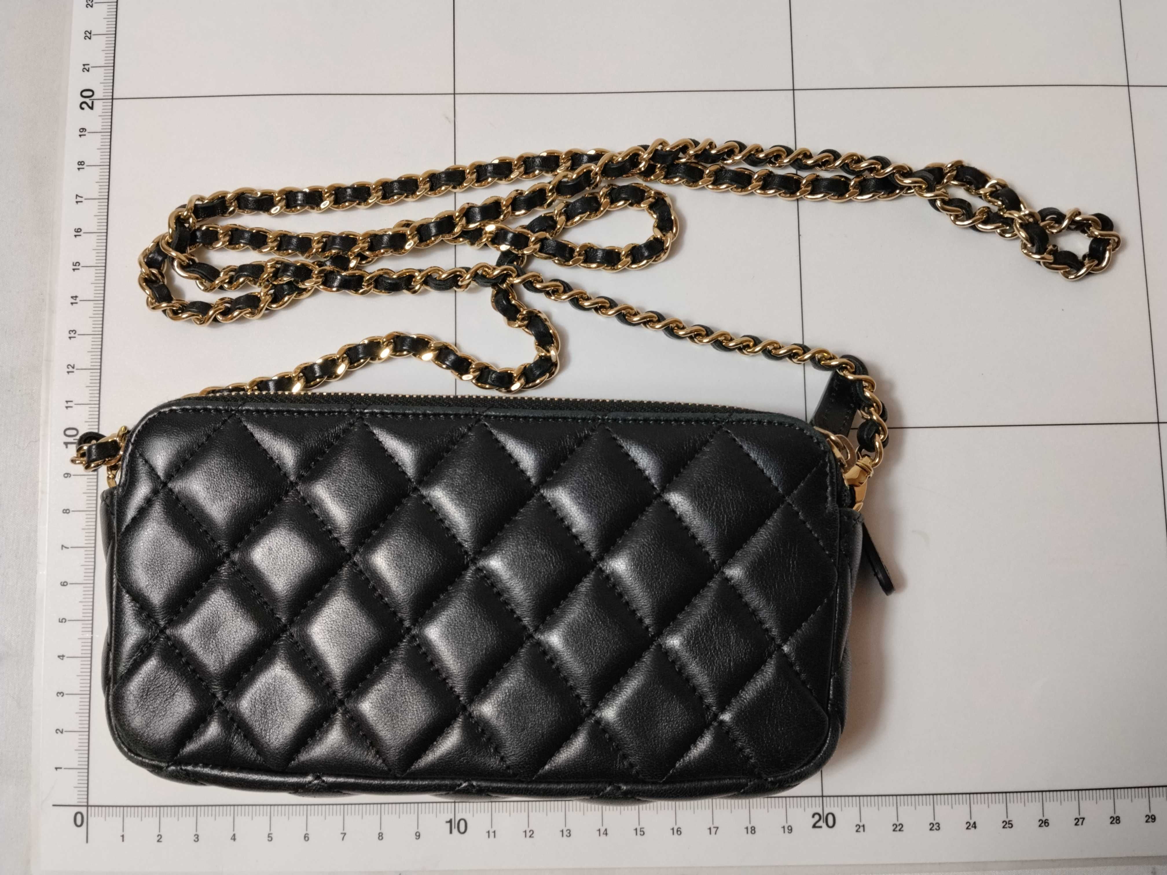 Lambskin Chain Wallet, Double Zipper, Serial Number 24, Shoulder Bag — view 2