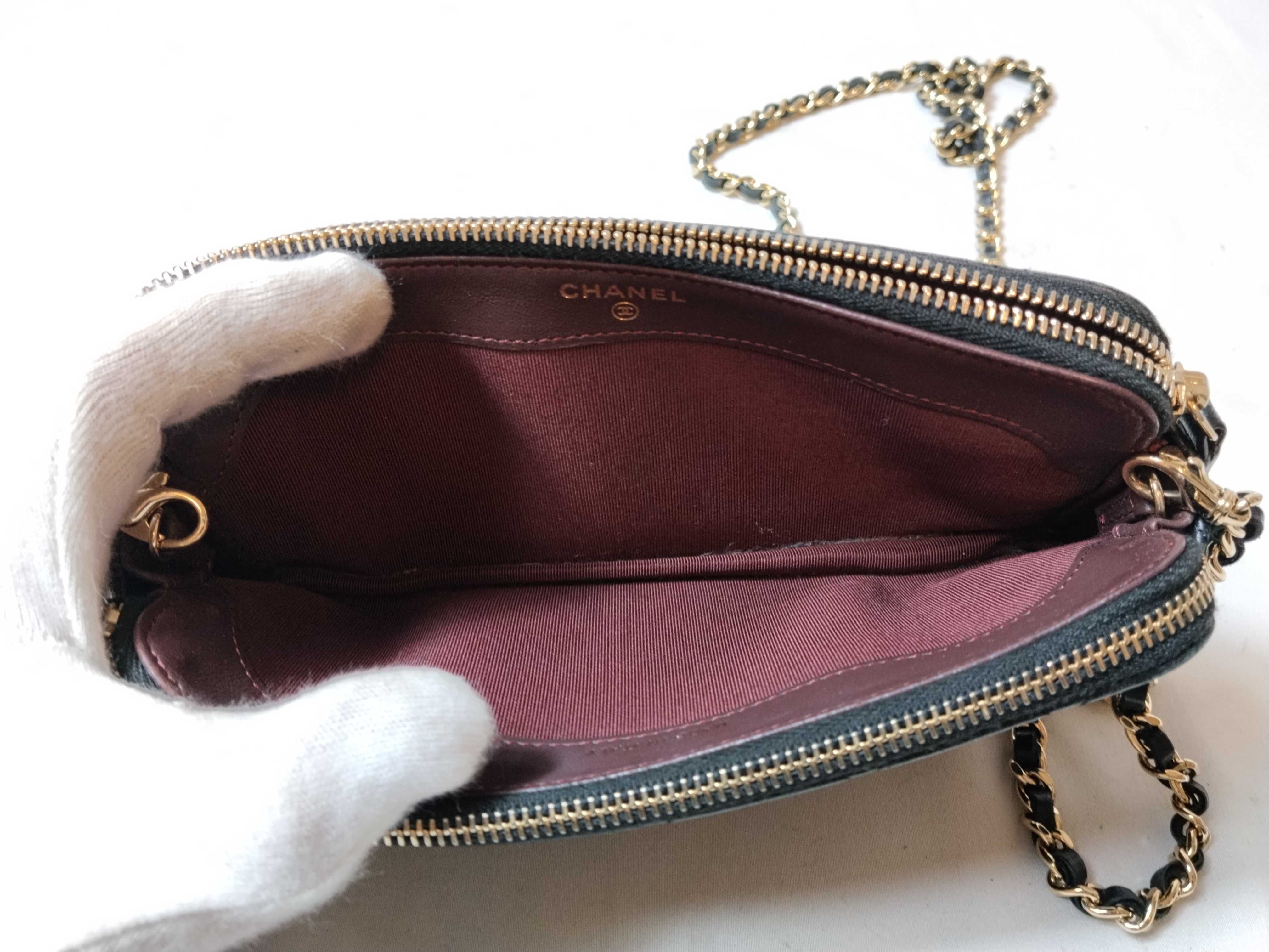 Lambskin Chain Wallet, Double Zipper, Serial Number 24, Shoulder Bag — view 11