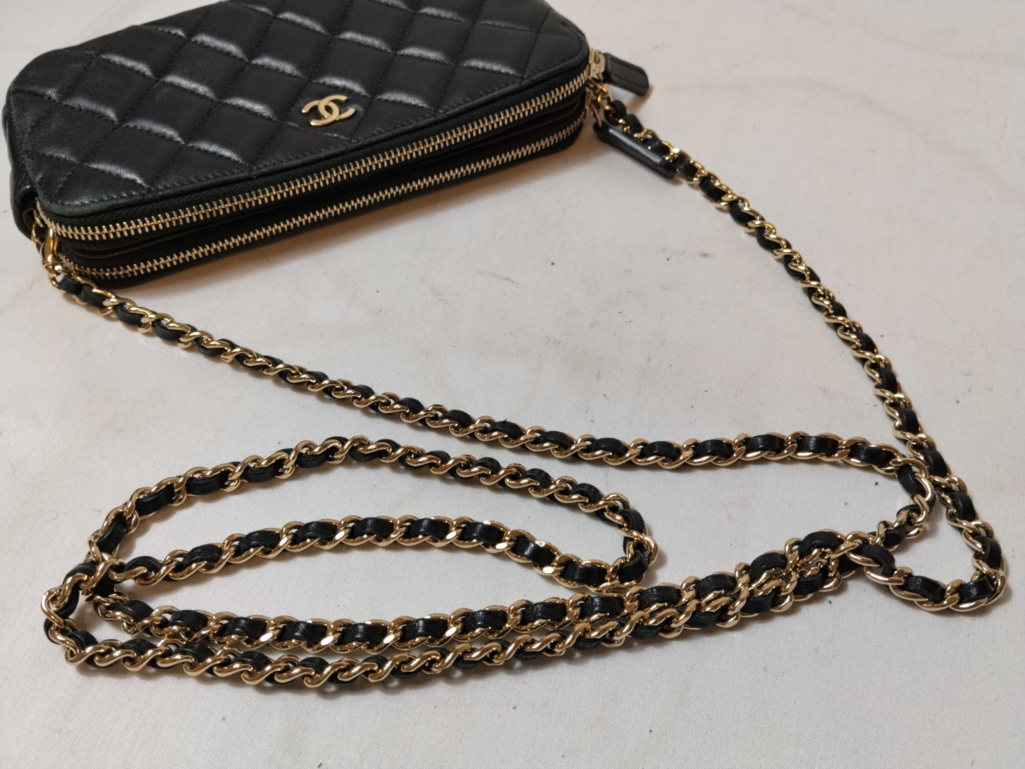 Lambskin Chain Wallet, Double Zipper, Serial Number 24, Shoulder Bag — view 3