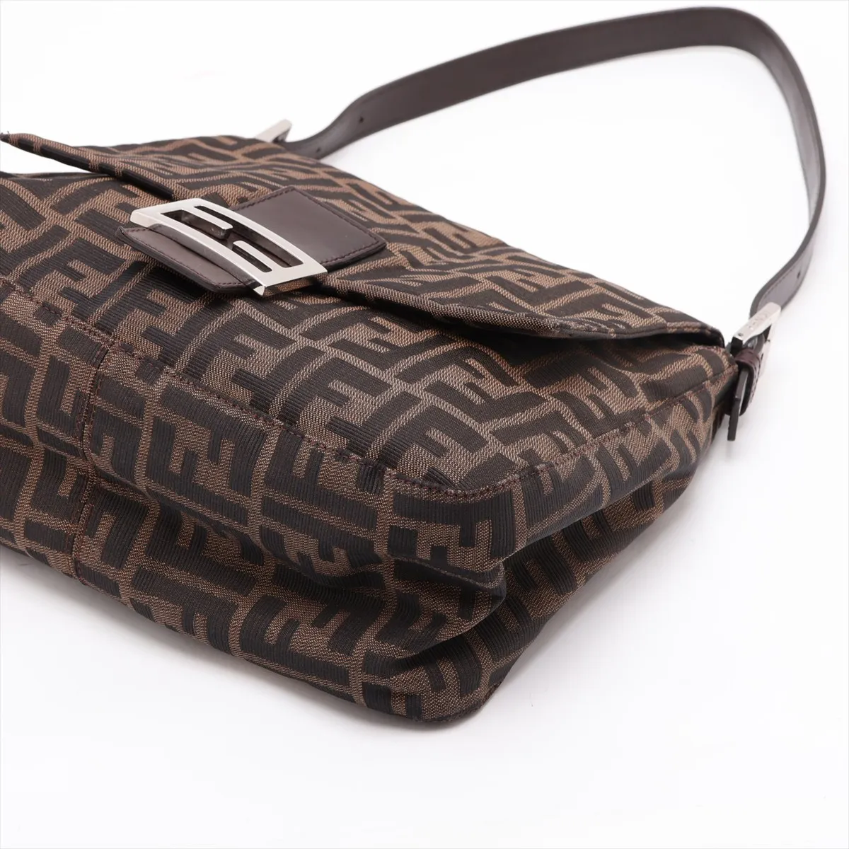 Zucca Canvas x Leather Shoulder Bag, Brown, 26325 — view 3