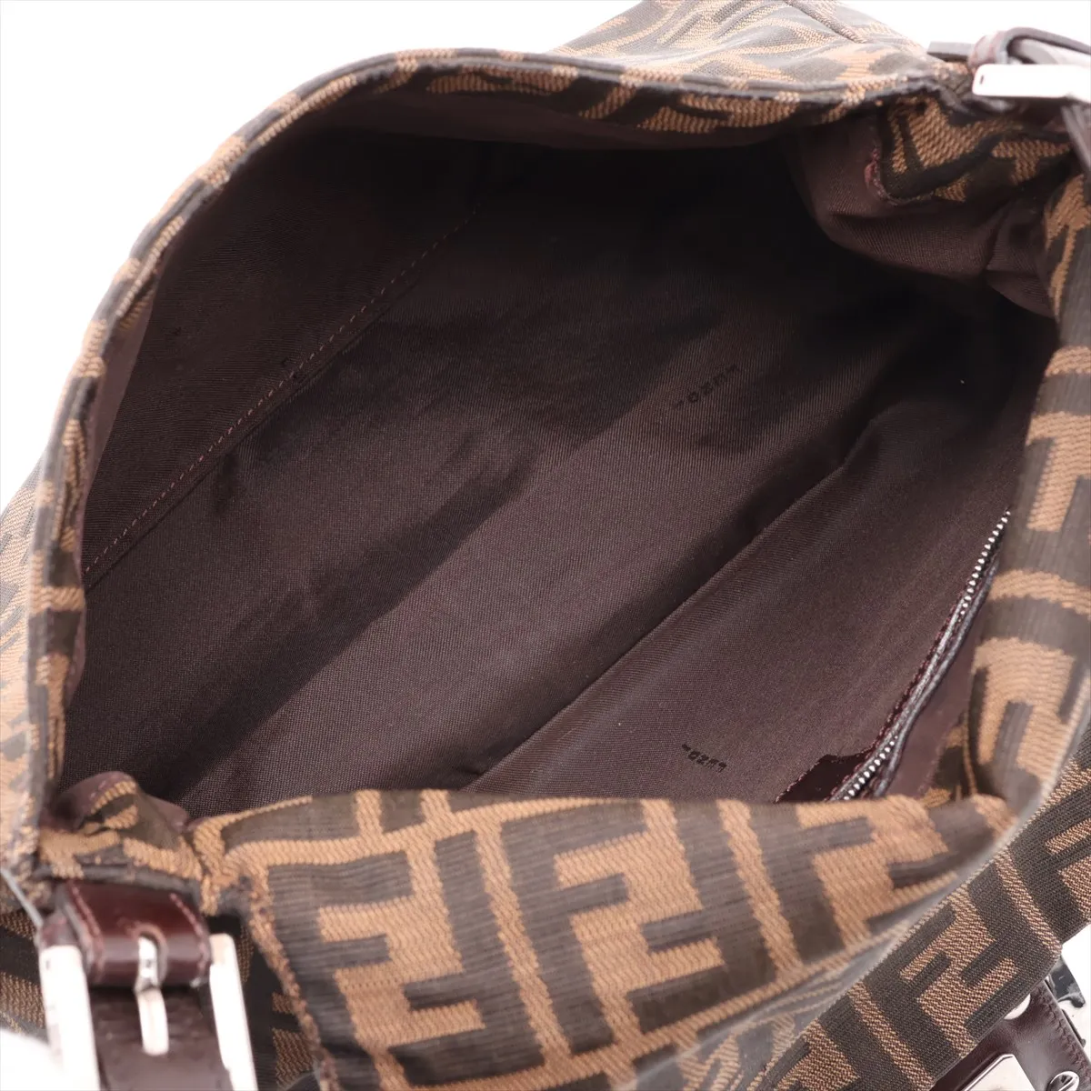 Zucca Canvas x Leather Shoulder Bag, Brown, 26325 — view 7