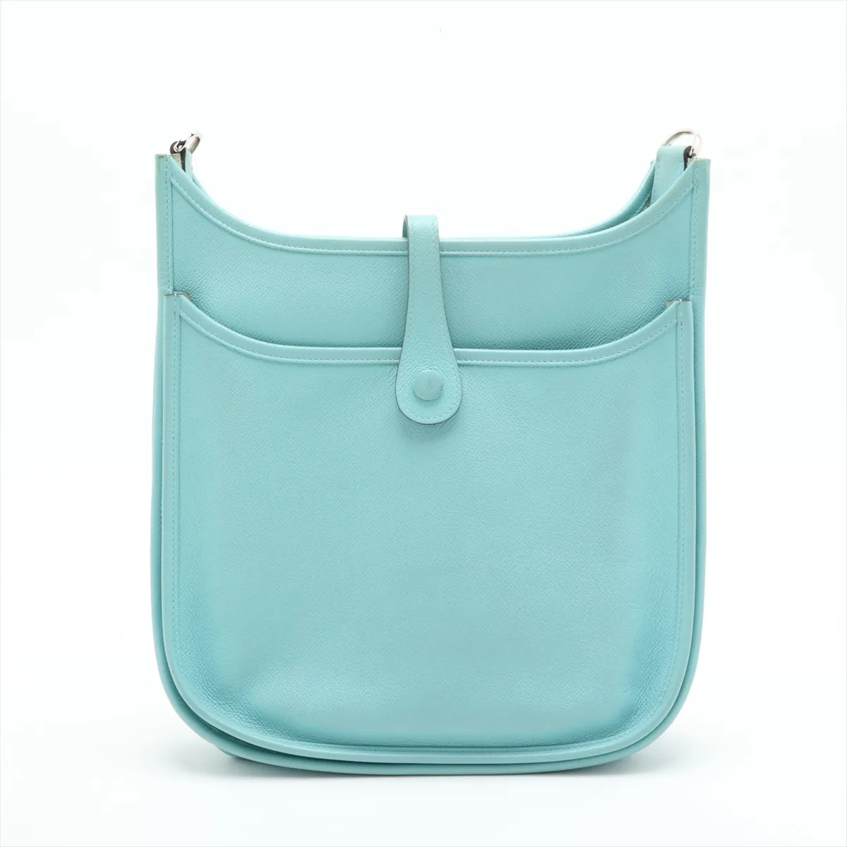 Evelyne 3 29 PM, Veau Epsom leather, Blue Atoll, silver hardware. (Model: 2015) — view 2