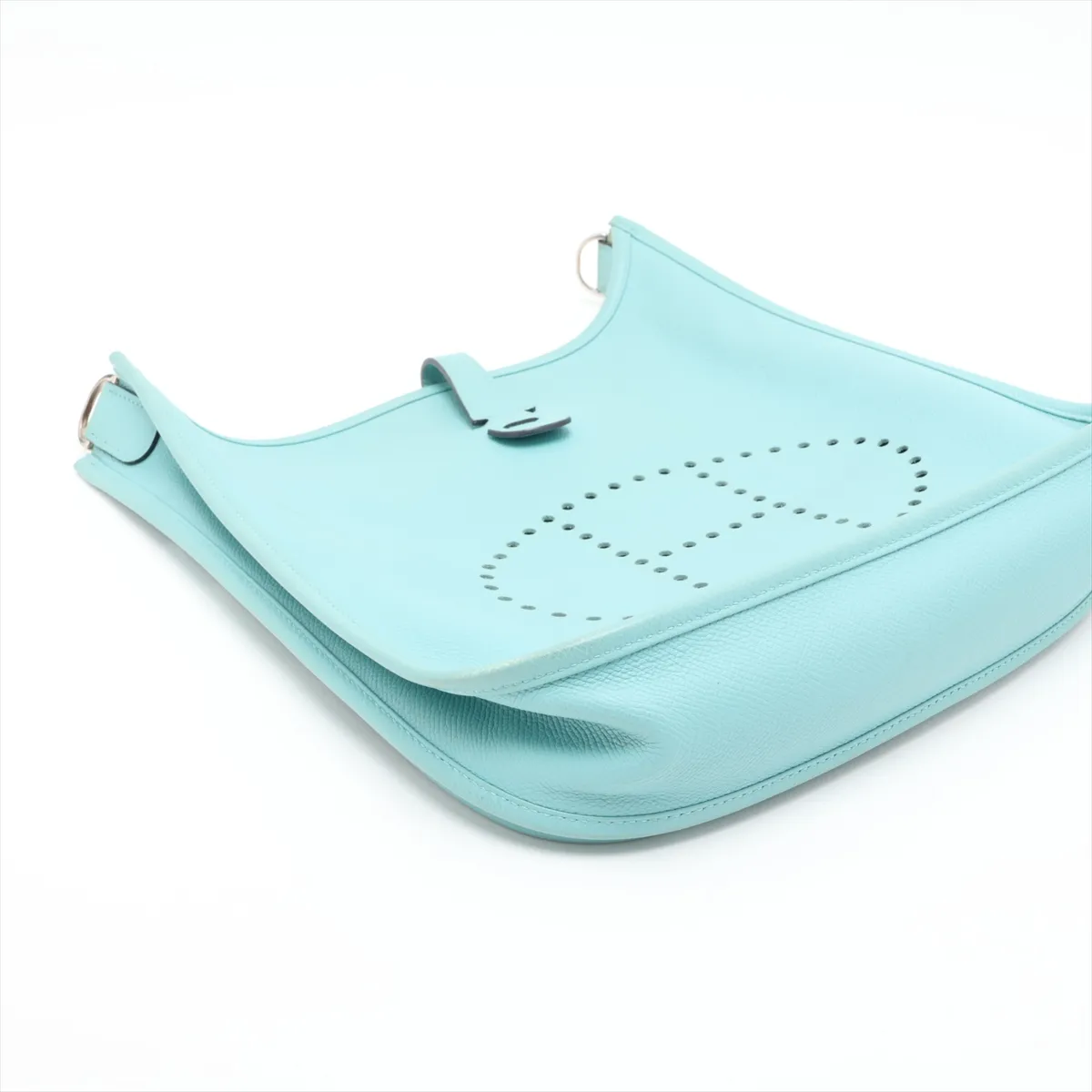 Evelyne 3 29 PM, Veau Epsom leather, Blue Atoll, silver hardware. (Model: 2015) — view 4