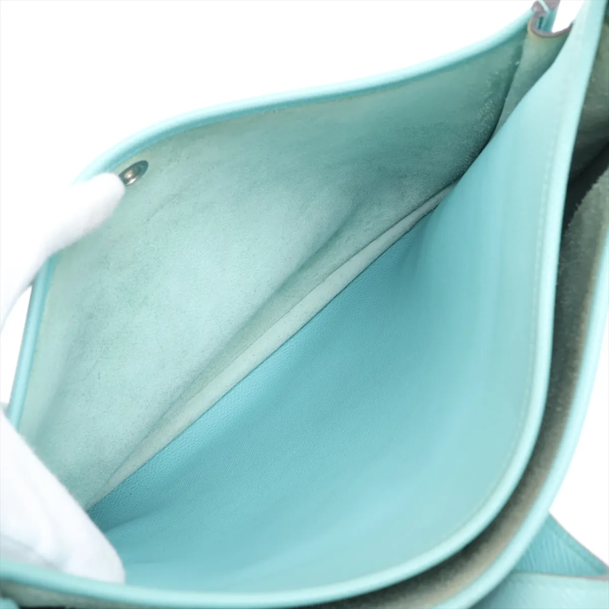 Evelyne 3 29 PM, Veau Epsom leather, Blue Atoll, silver hardware. (Model: 2015) — view 7