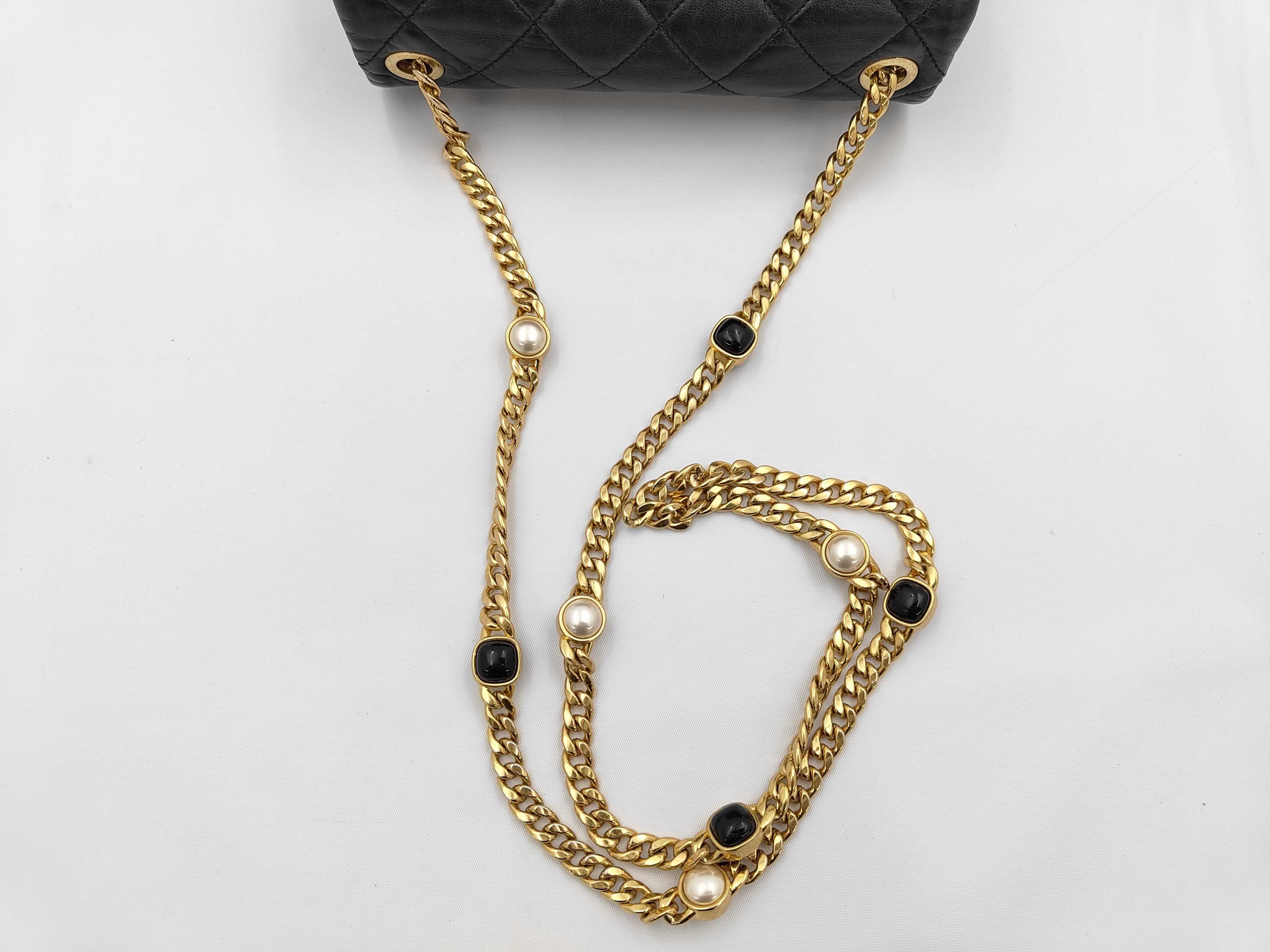 Mini Matelassé Lambskin Black Chain Shoulder Bag — view 3