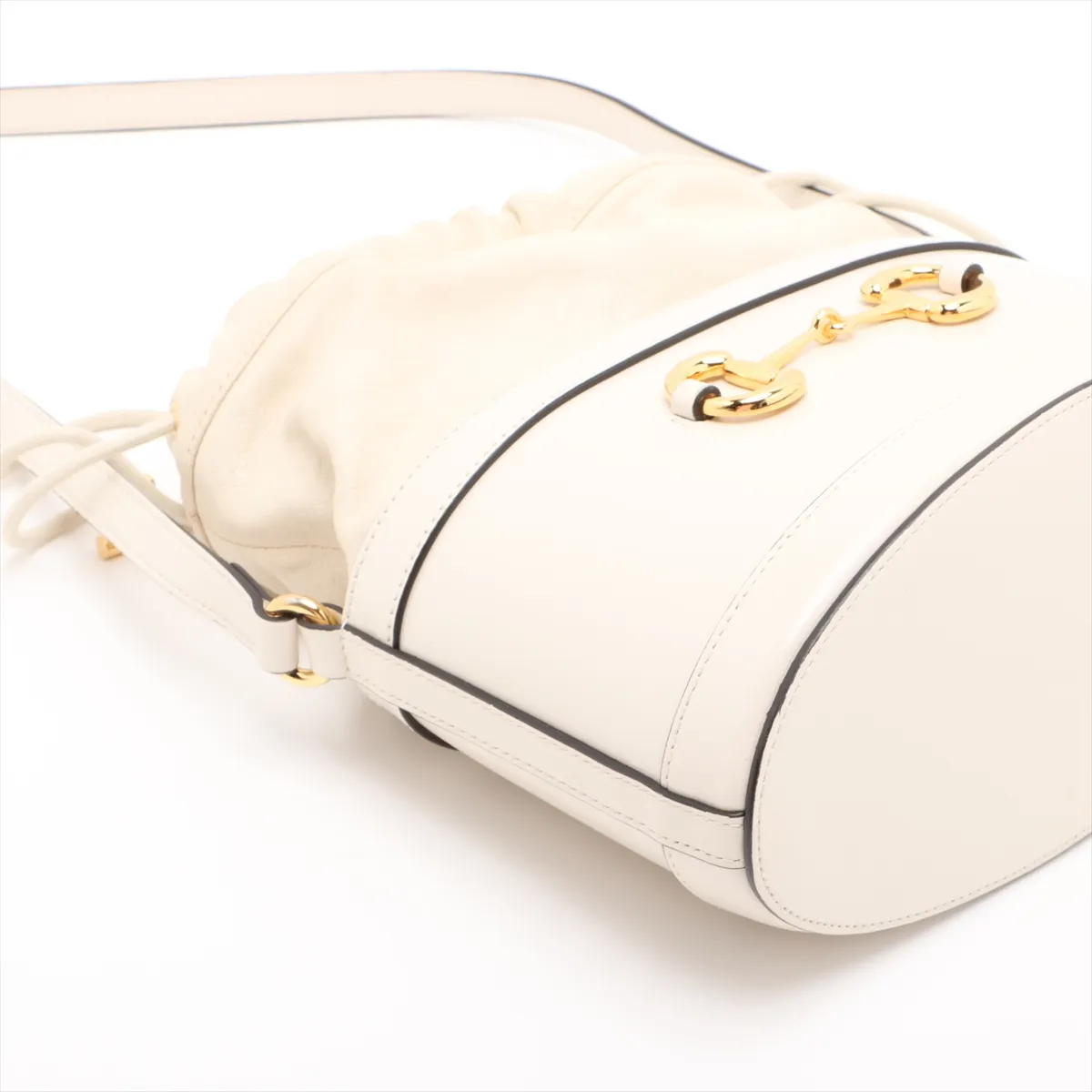 Horsebit 1955 Leather Shoulder Bag, White, 602118 — view 4