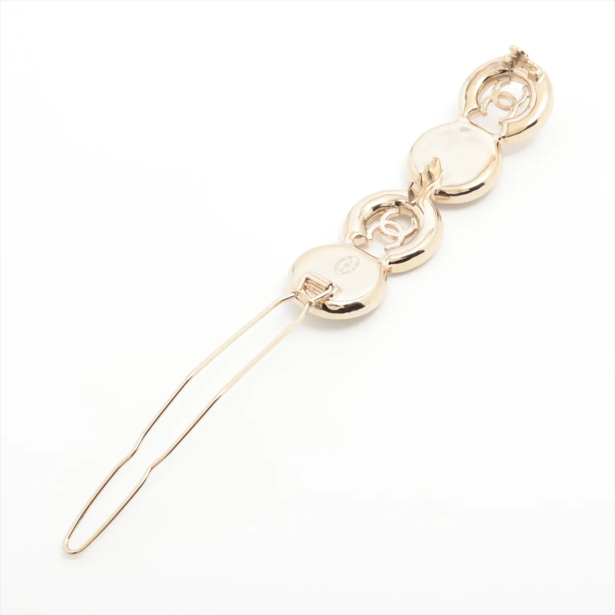 COCO B21P Barrette, GP x Faux Pearl, Gold. Perfume — view 3