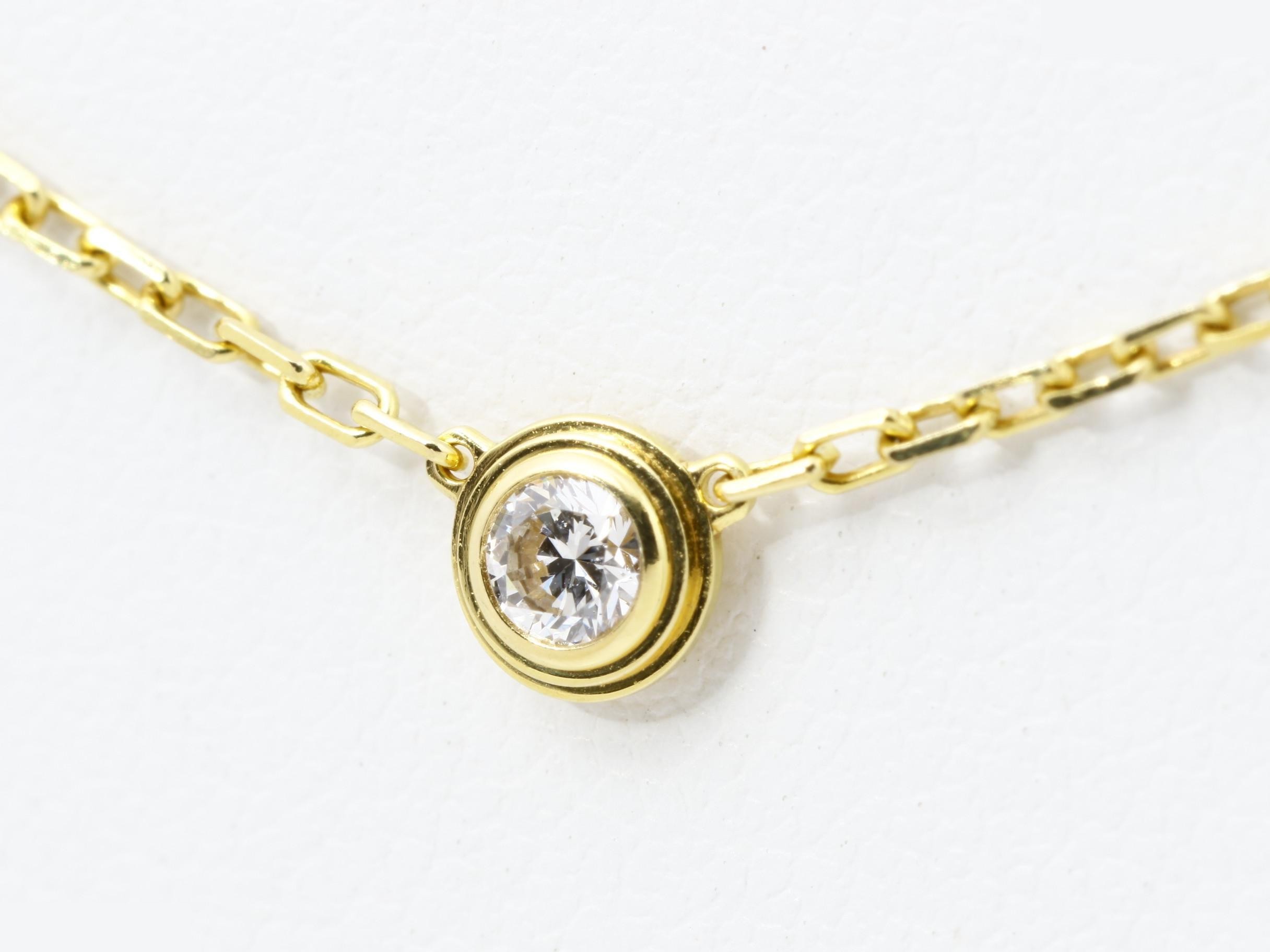 Au750YG Diamond Damour Necklace, 2.9g, Neck circumference approx. 41cm — view 3