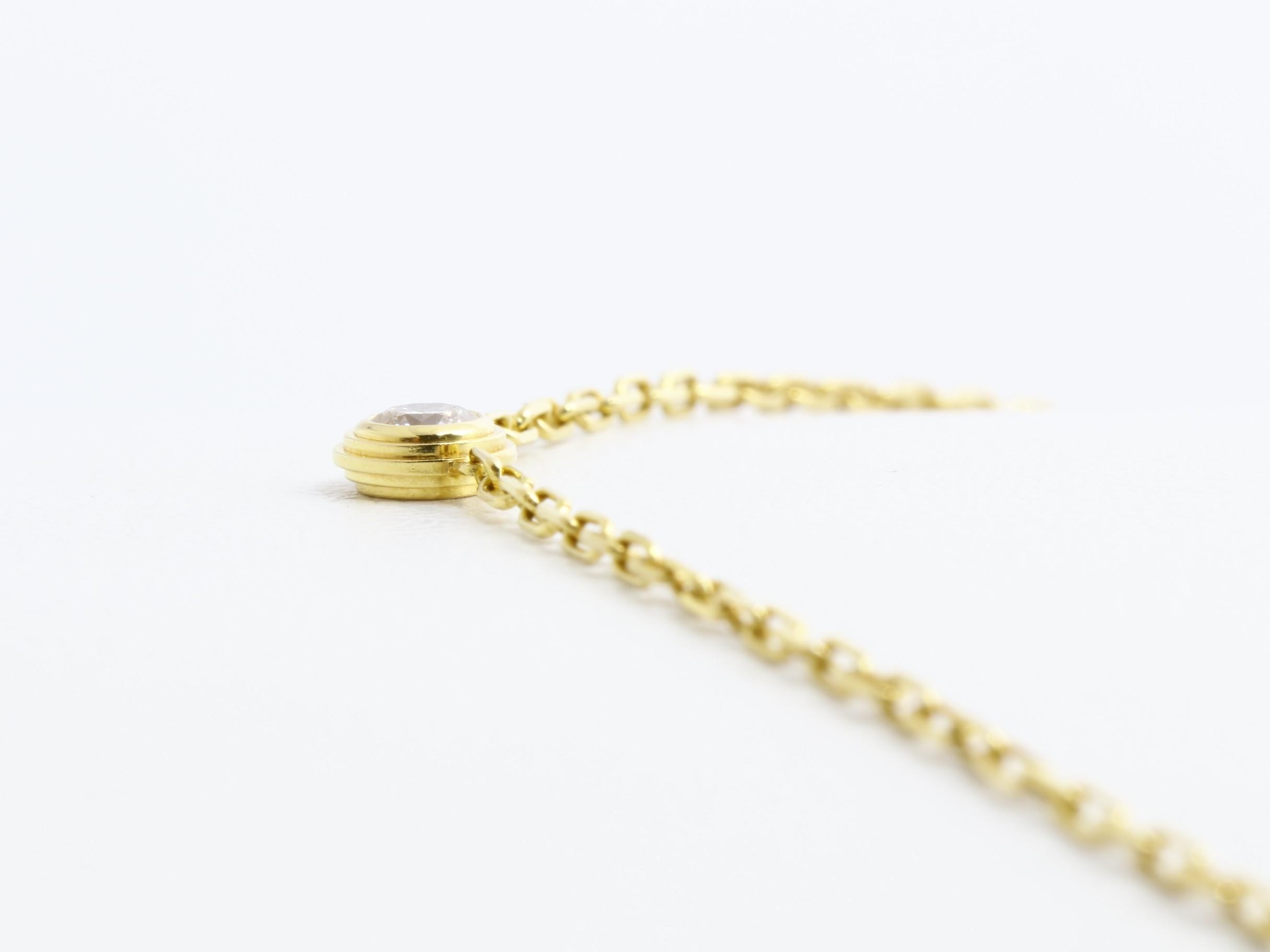 Au750YG Diamond Damour Necklace, 2.9g, Neck circumference approx. 41cm — view 4