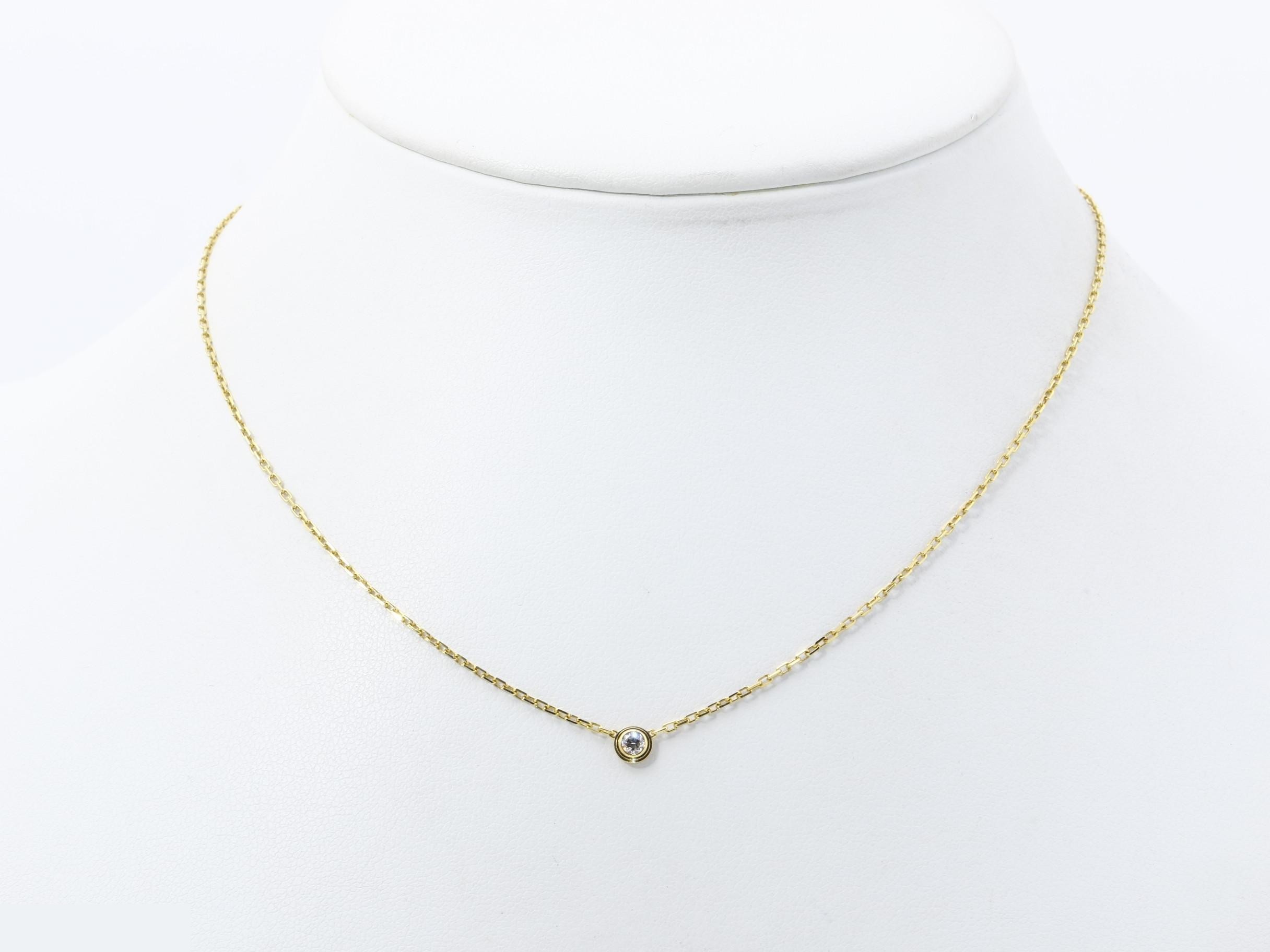 Au750YG Diamond Damour Necklace, 2.9g, Neck circumference approx. 41cm — view 6