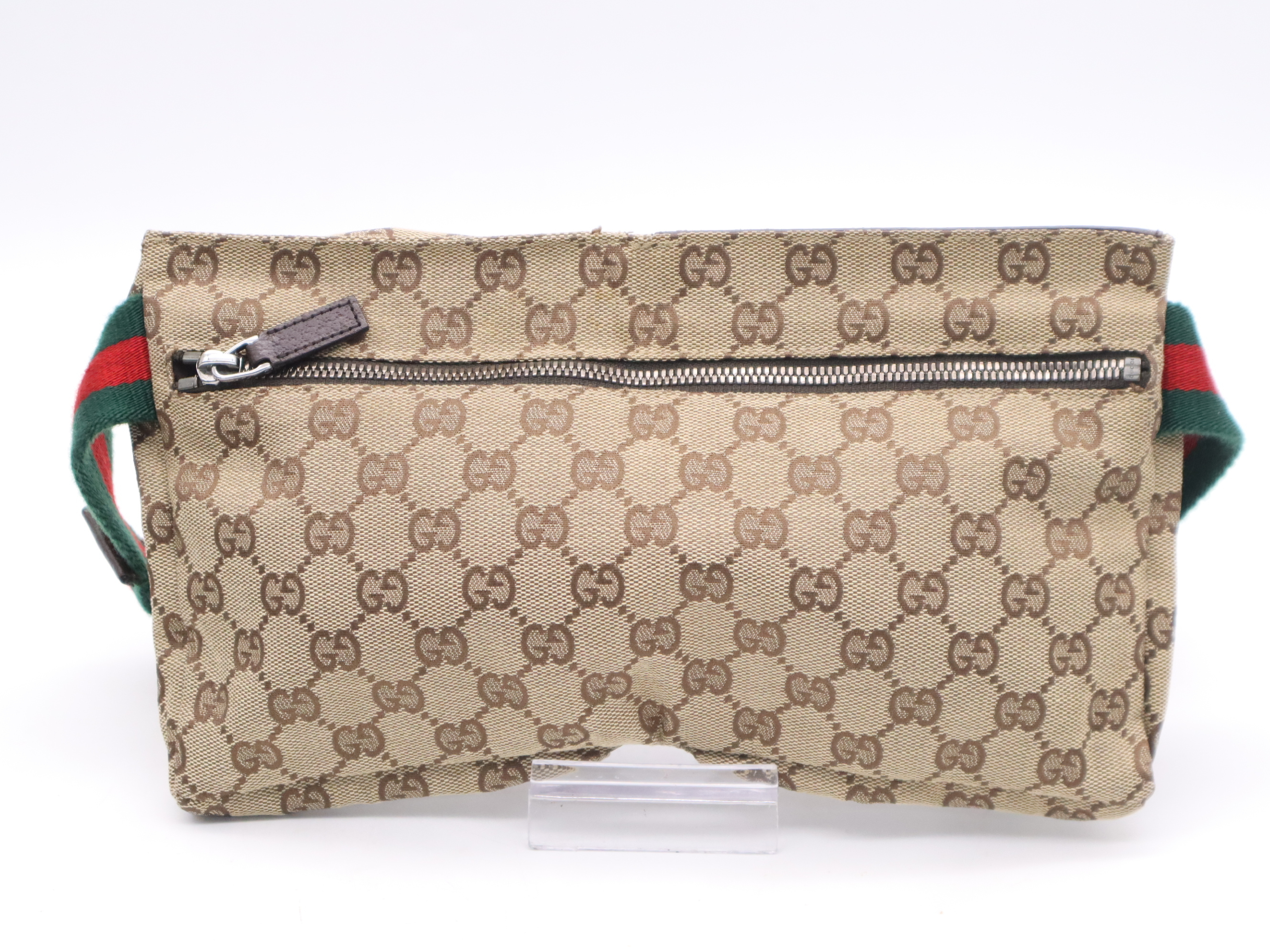 28566 GG Canvas Sherry Line Waist Bag Beige Brown with Dust Bag Waist Bag — view 2