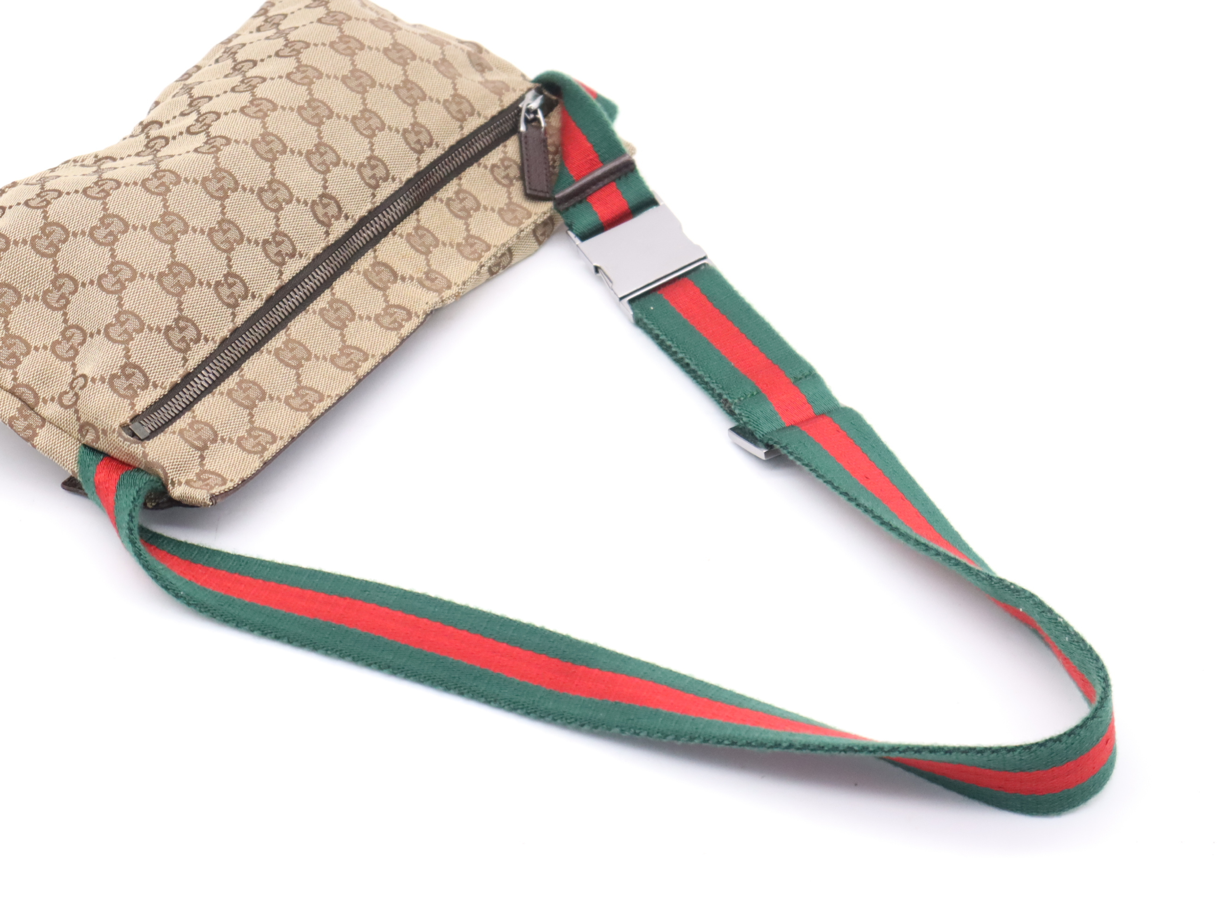 28566 GG Canvas Sherry Line Waist Bag Beige Brown with Dust Bag Waist Bag — view 6