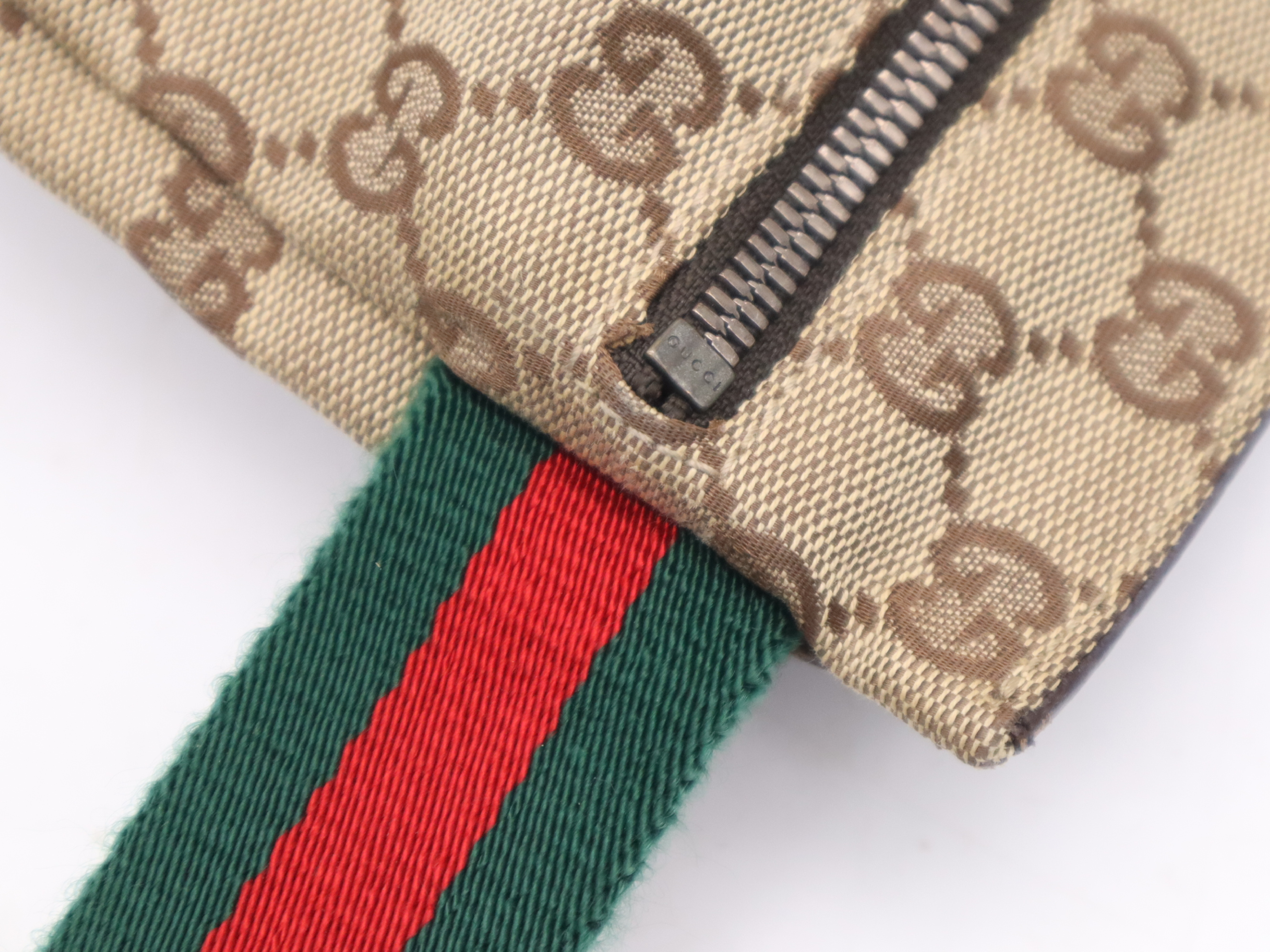 28566 GG Canvas Sherry Line Waist Bag Beige Brown with Dust Bag Waist Bag — view 7