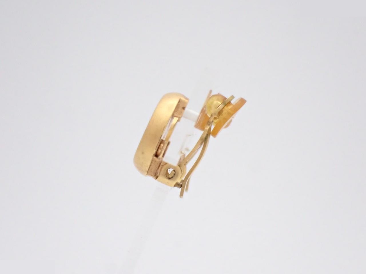 Coco Mark Round Dark Brown x Gold Earrings — view 3
