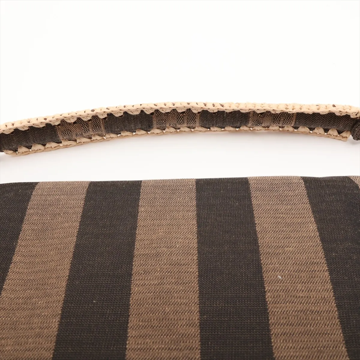 Mamma Bucket 8BR600 Canvas x Raffia 2-Way Shoulder Bag Brown — view 6