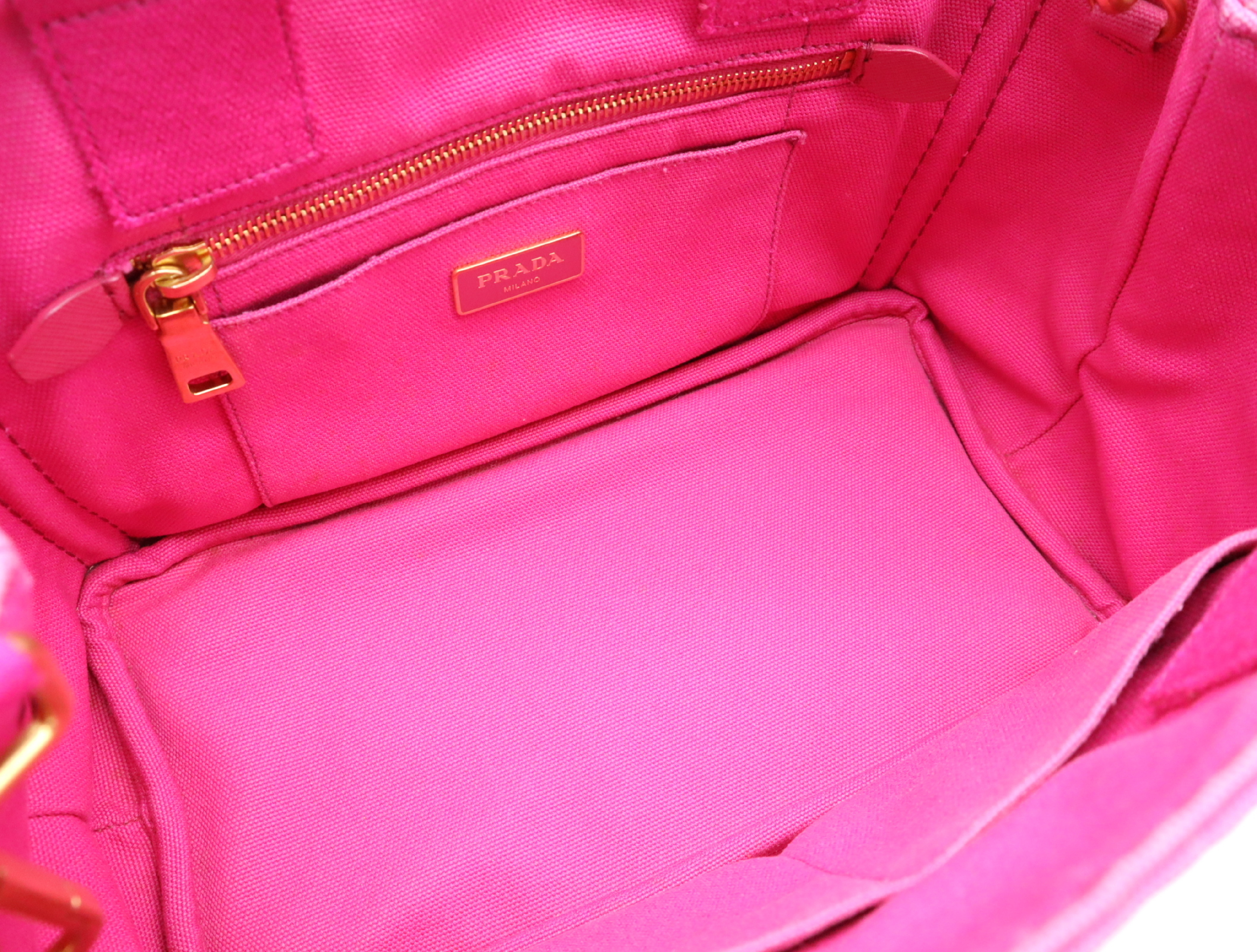 Canvas Canapa 2-Way Handbag with Shoulder Strap, Pink — view 15
